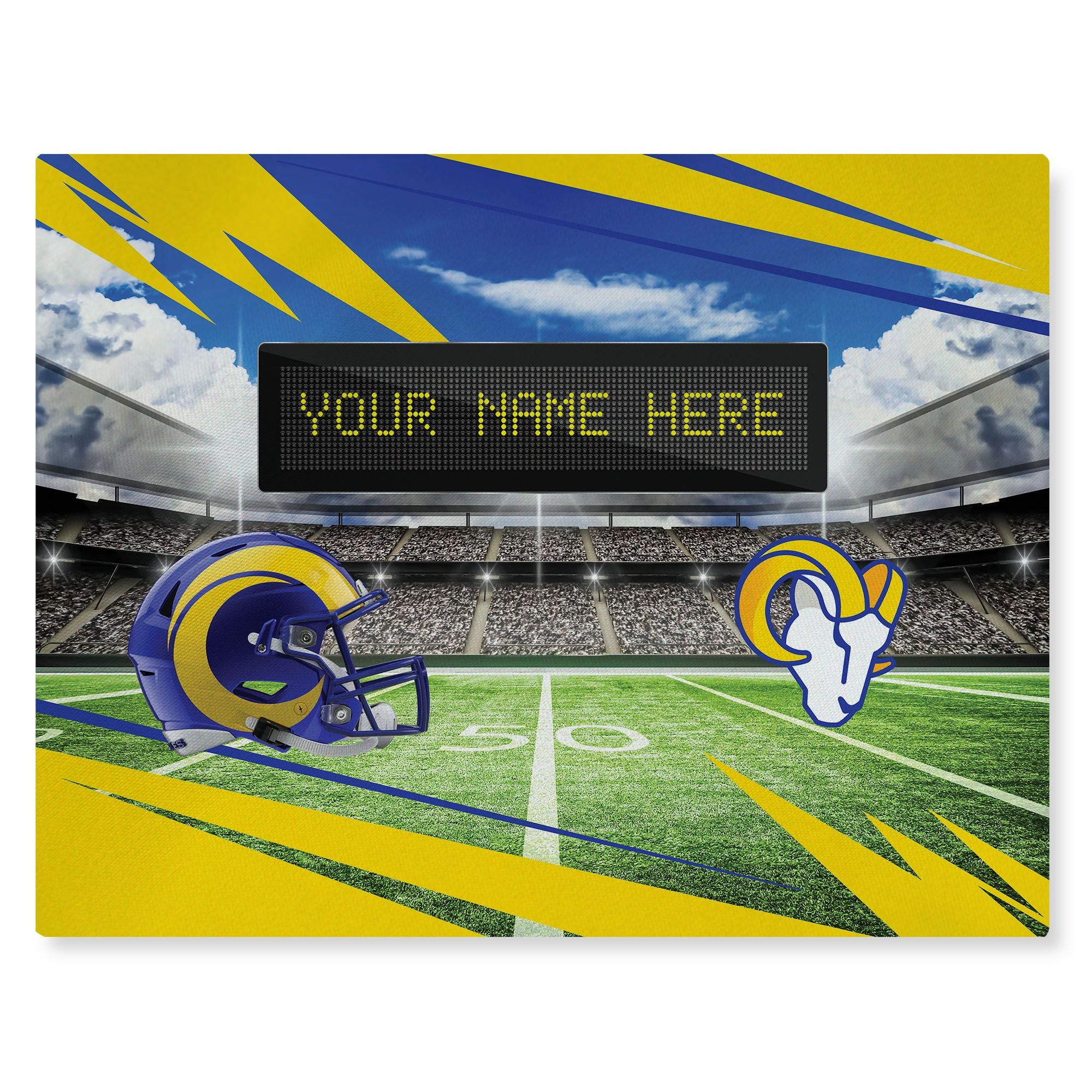 [Personalization Only] Official NFL Rams - 62 x 84 Personalized Washable Rug