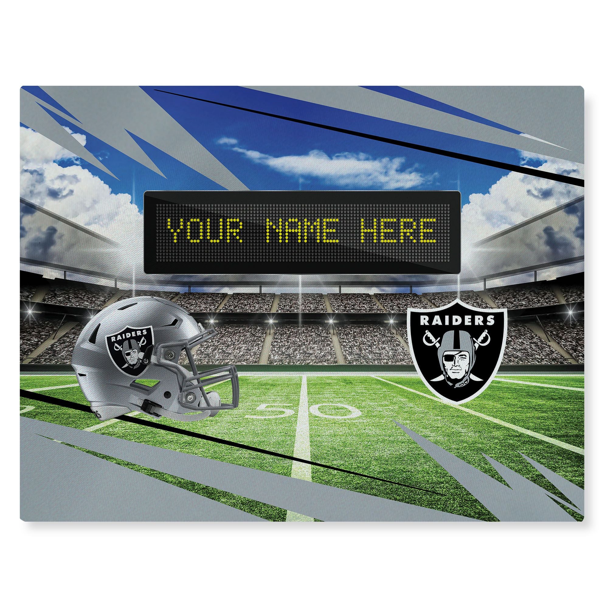[Personalization Only] Official NFL Raiders - 62 x 84 Personalized Washable Rug