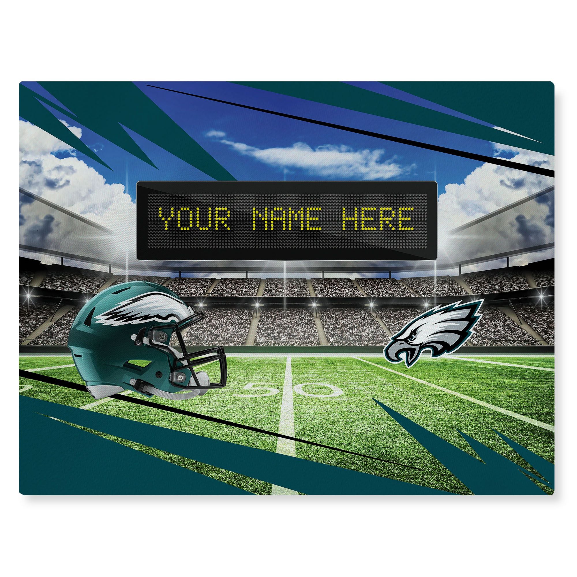 [Personalization Only] Official NFL Eagles - 62 x 84 Personalized Washable Rug