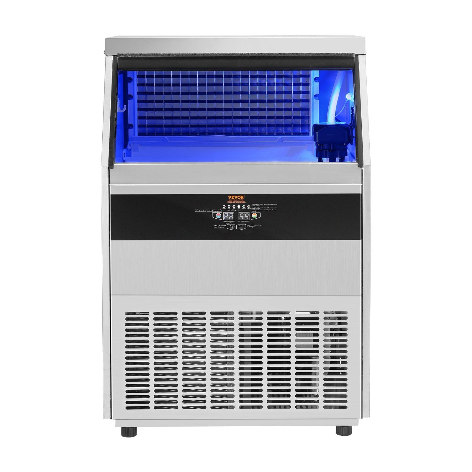 VEVOR Commercial Ice Maker, 450lbs/24H, Ice Maker Machine, 160 Ice Cubes in 12-15 Minutes, Freestanding Cabinet Ice Maker with 1