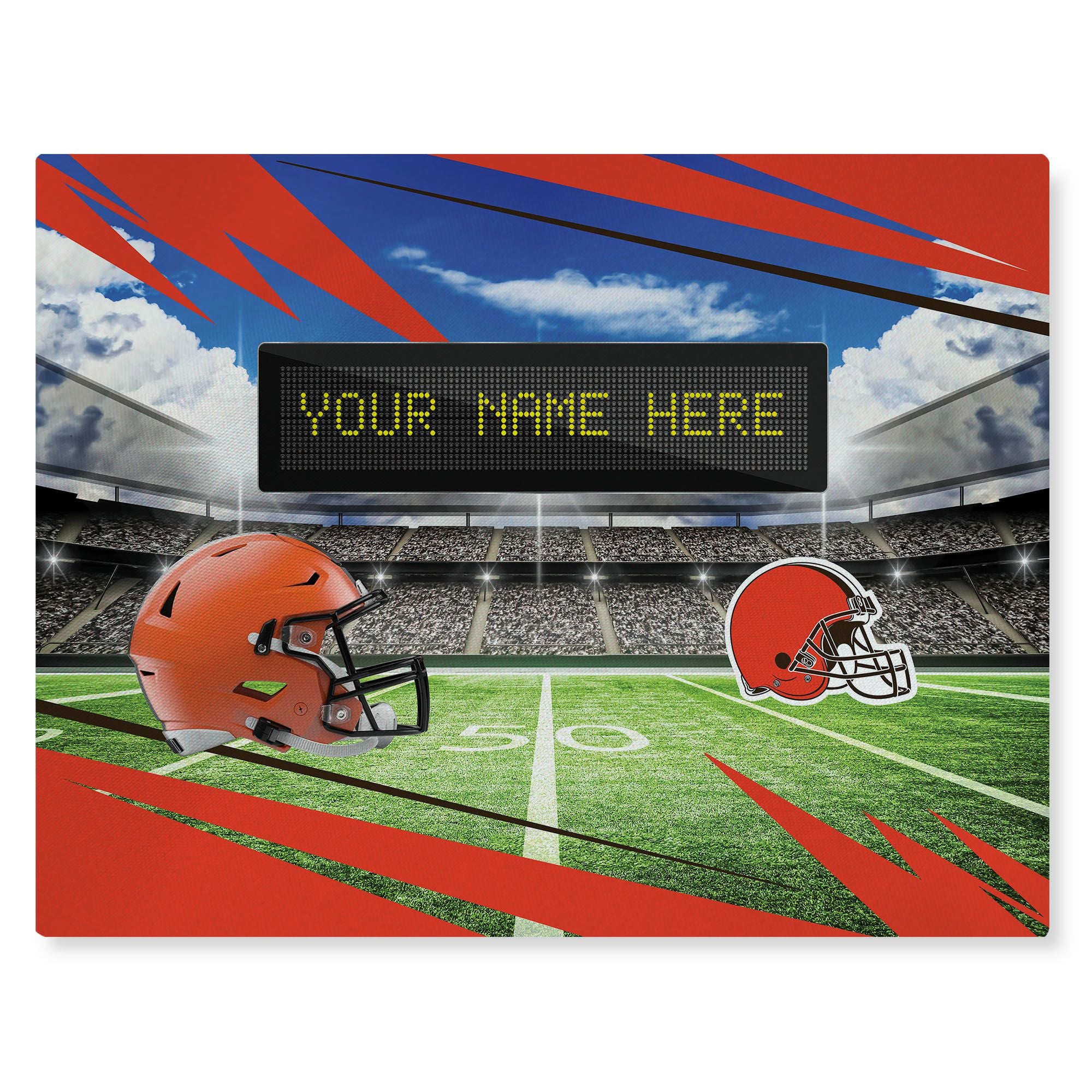 [Personalization Only] Official NFL Browns - 62 x 84 Personalized Washable Rug