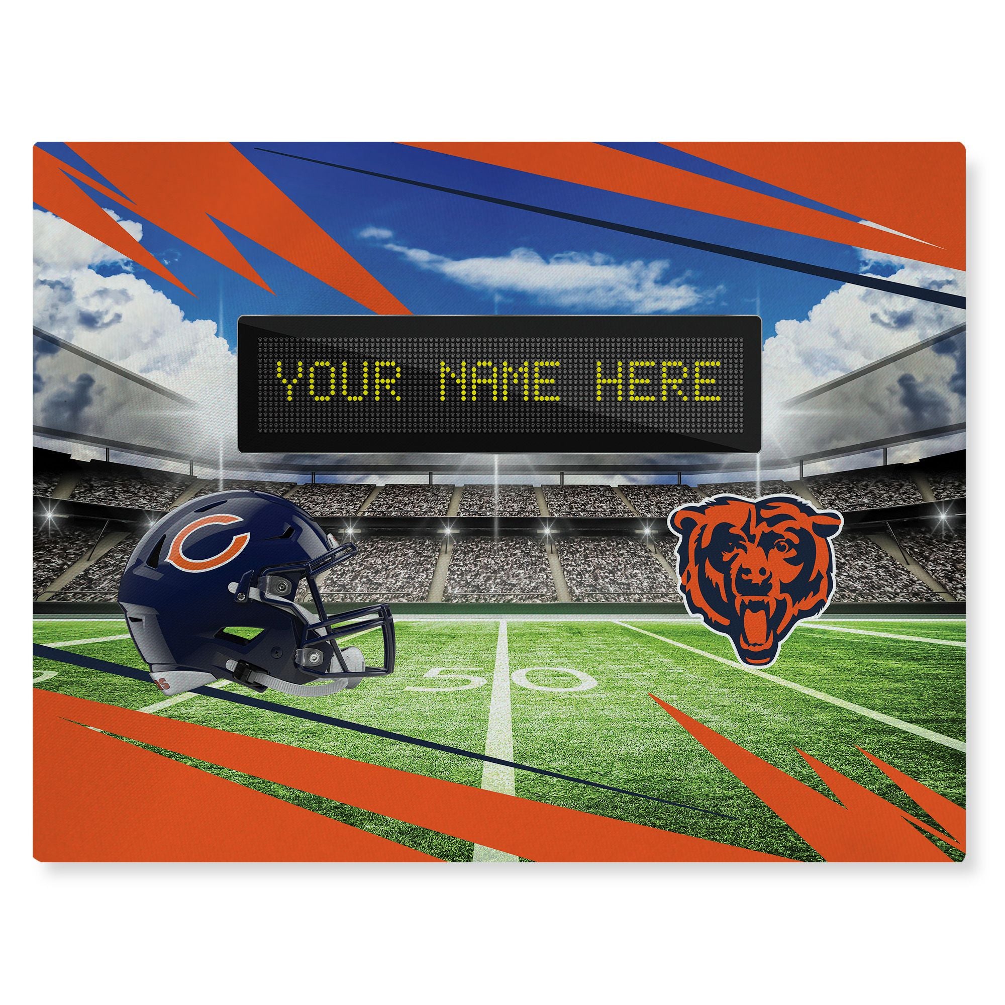 [Personalization Only] Official NFL Bears - 62 x 84 Personalized Washable Rug