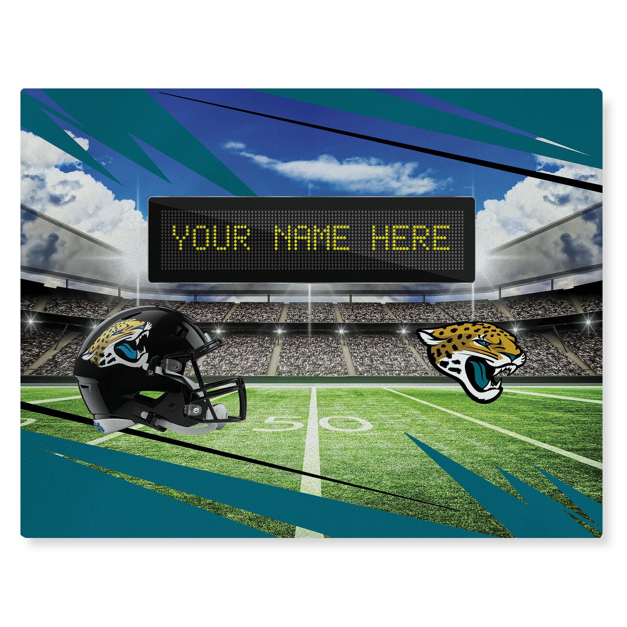 [Personalization Only] Official NFL Jaguars - 62 x 84 Personalized Washable Rug