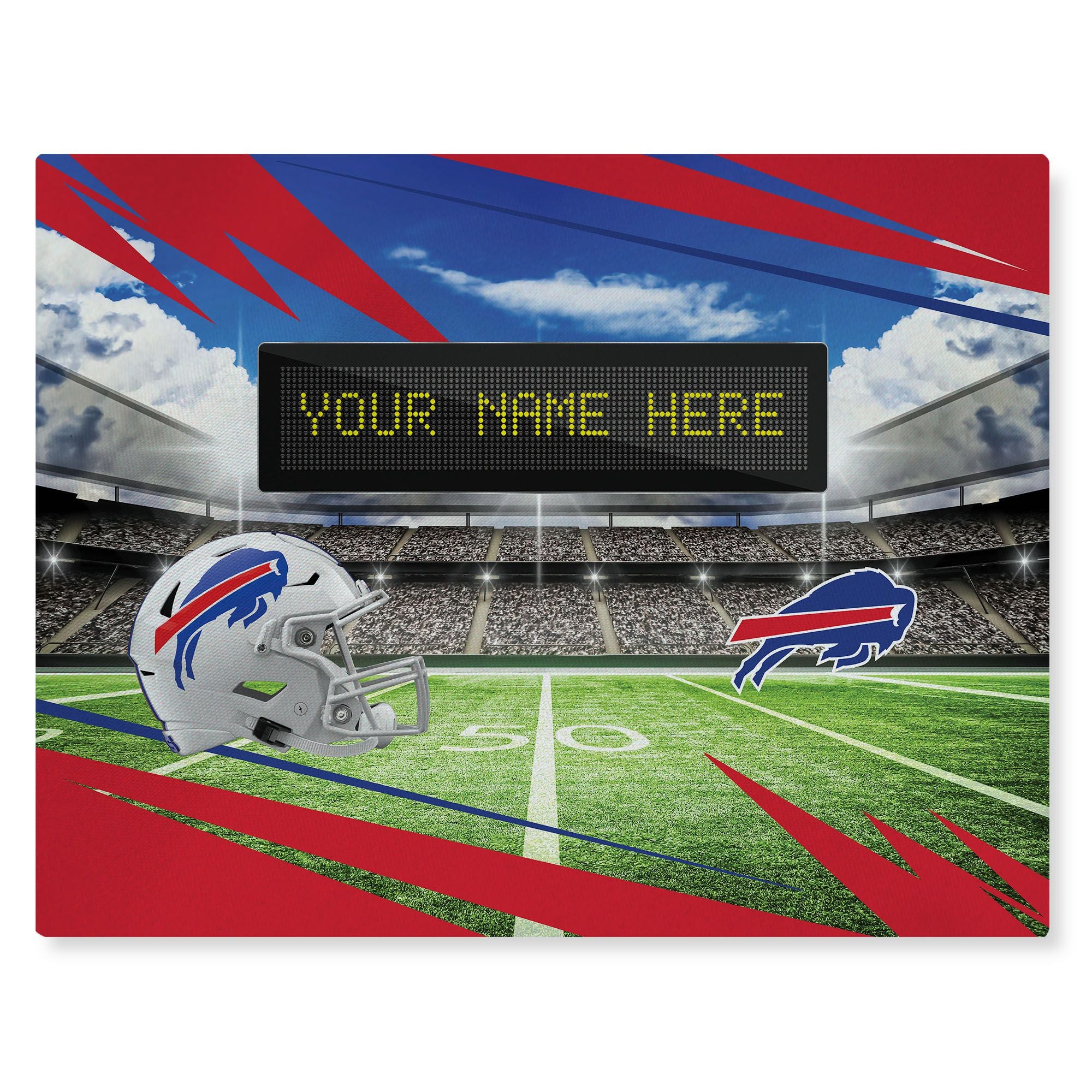 [Personalization Only] Official NFL Bills - 62 x 84 Personalized Washable Rug