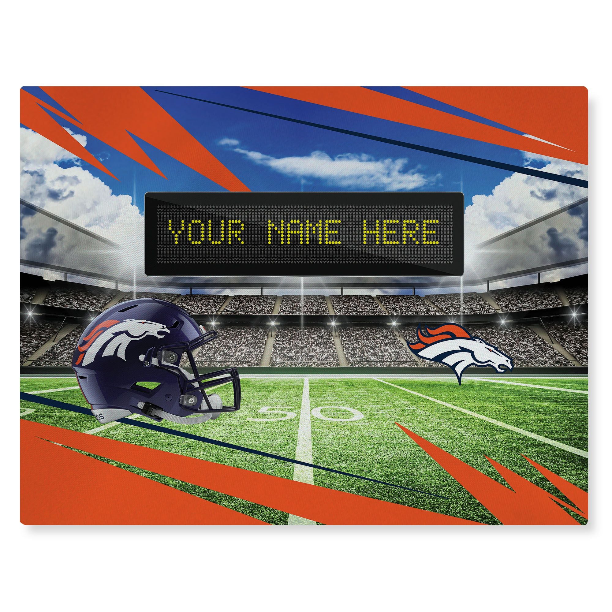 [Personalization Only] Official NFL Broncos - 62 x 84 Personalized Washable Rug