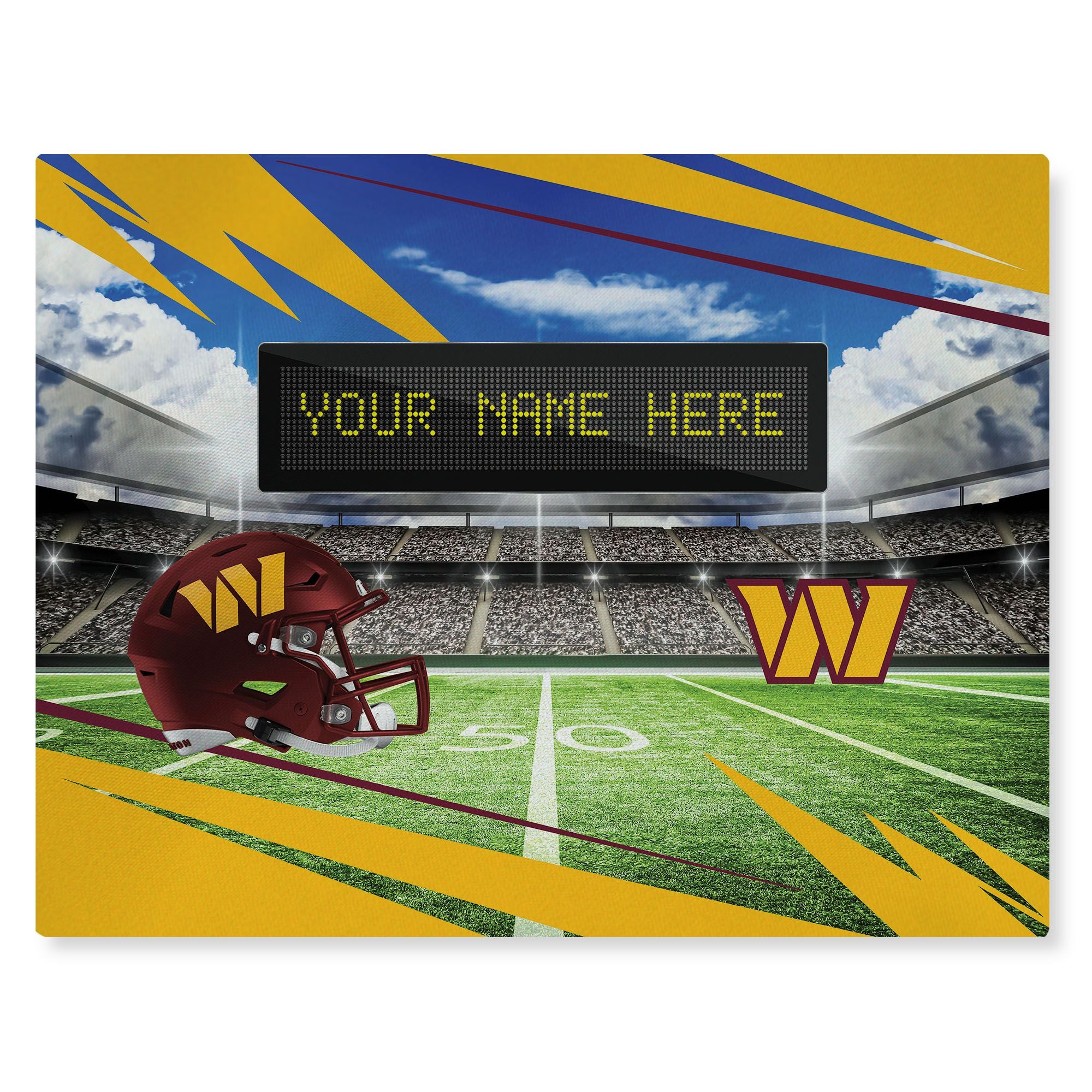 [Personalization Only] Official NFL Commanders - 62 x 84 Personalized Washable Rug