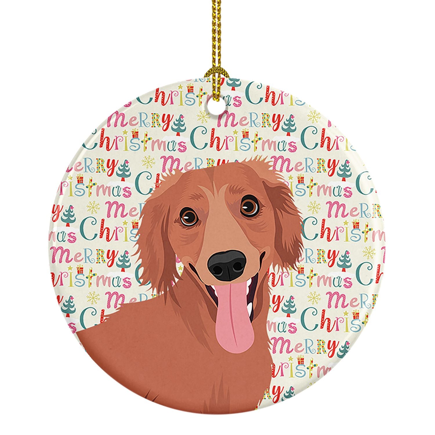 Chihuahua Red #1 Christmas Ceramic Ornament Christmas Tree Hanging Decorations for Home Christmas Holiday, Party, Gift, 3 in, Mu