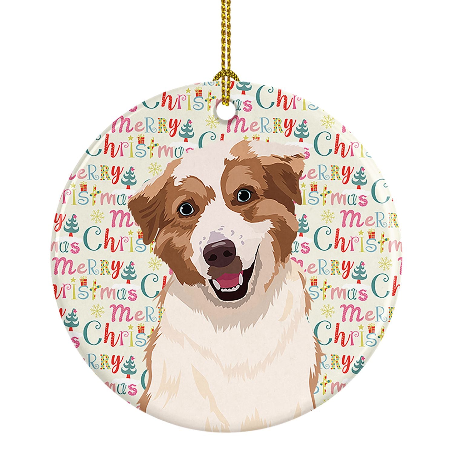 Australian Shepherd Red and White #1 Christmas Ceramic Ornament Christmas Tree Hanging Decorations for Home Christmas Holiday, P