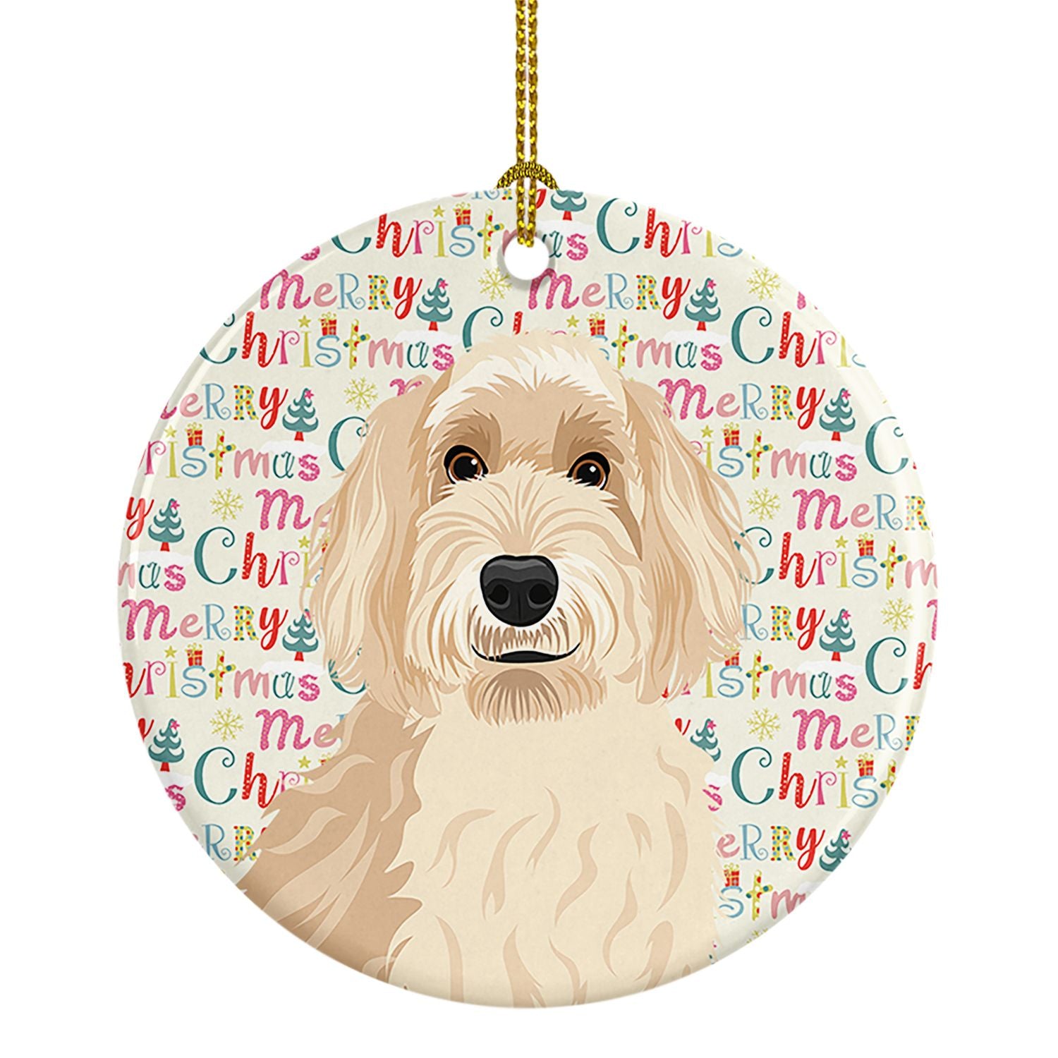 Doodle Fawn #2 Christmas Ceramic Ornament Christmas Tree Hanging Decorations for Home Christmas Holiday, Party, Gift, 3 in, Mult
