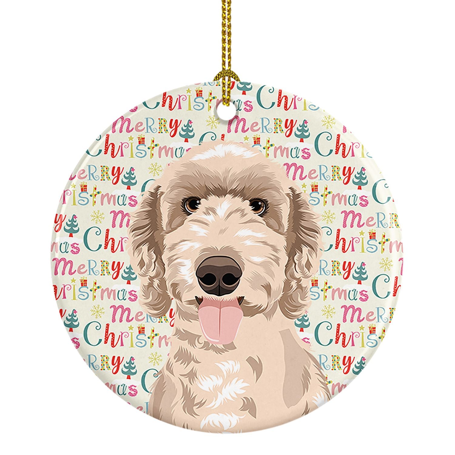 Doodle Fawn #5 Christmas Ceramic Ornament Christmas Tree Hanging Decorations for Home Christmas Holiday, Party, Gift, 3 in, Mult