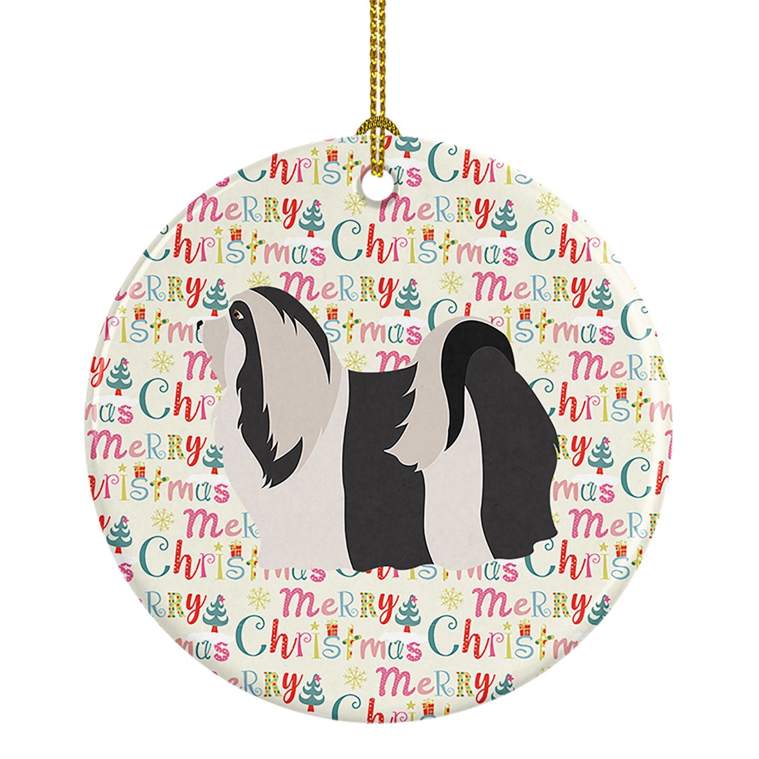 Havanese Merry Christmas Ceramic Ornament Christmas Tree Hanging Decorations for Home Christmas Holiday, Party, Gift, 3 in, Mult
