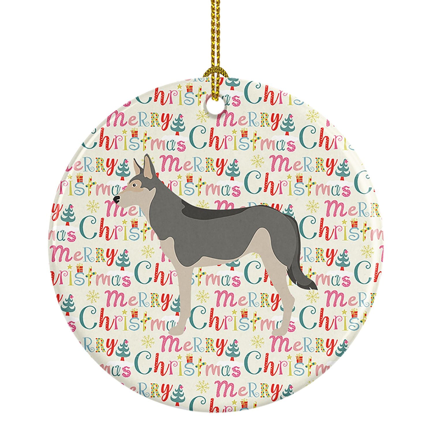Saarloos Wolfdog Merry Christmas Ceramic Ornament Christmas Tree Hanging Decorations for Home Christmas Holiday, Party, Gift, 3 