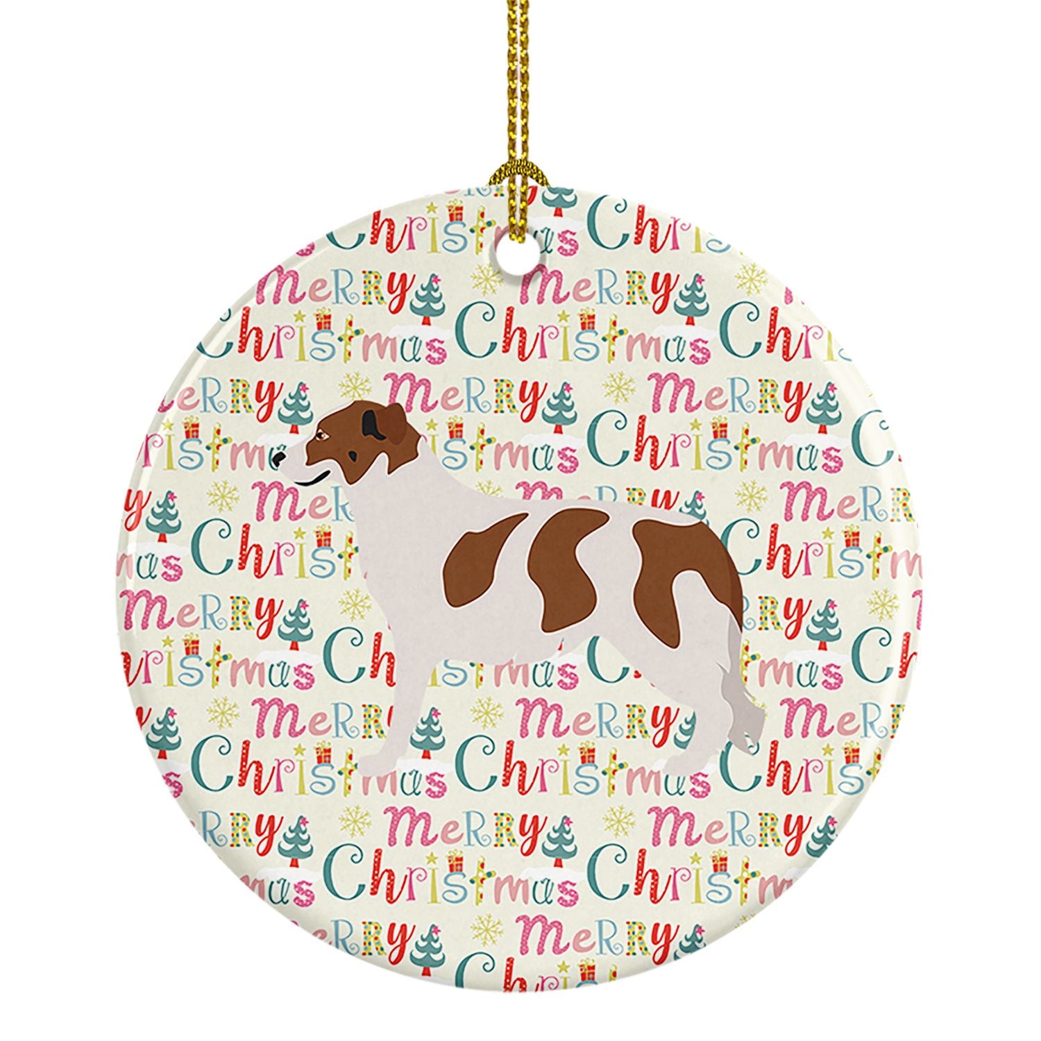 Aidi Atlas Mountain Dog Merry Christmas Ceramic Ornament Christmas Tree Hanging Decorations for Home Christmas Holiday, Party, G