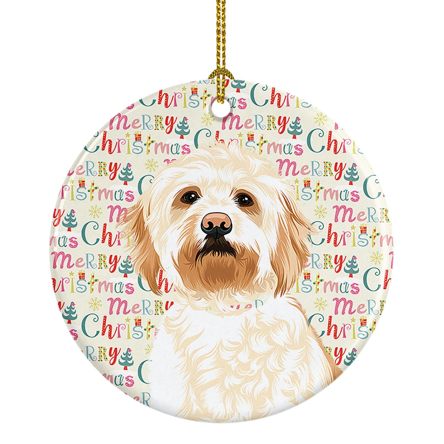 Doodle Red #2 Christmas Ceramic Ornament Christmas Tree Hanging Decorations for Home Christmas Holiday, Party, Gift, 3 in, Multi