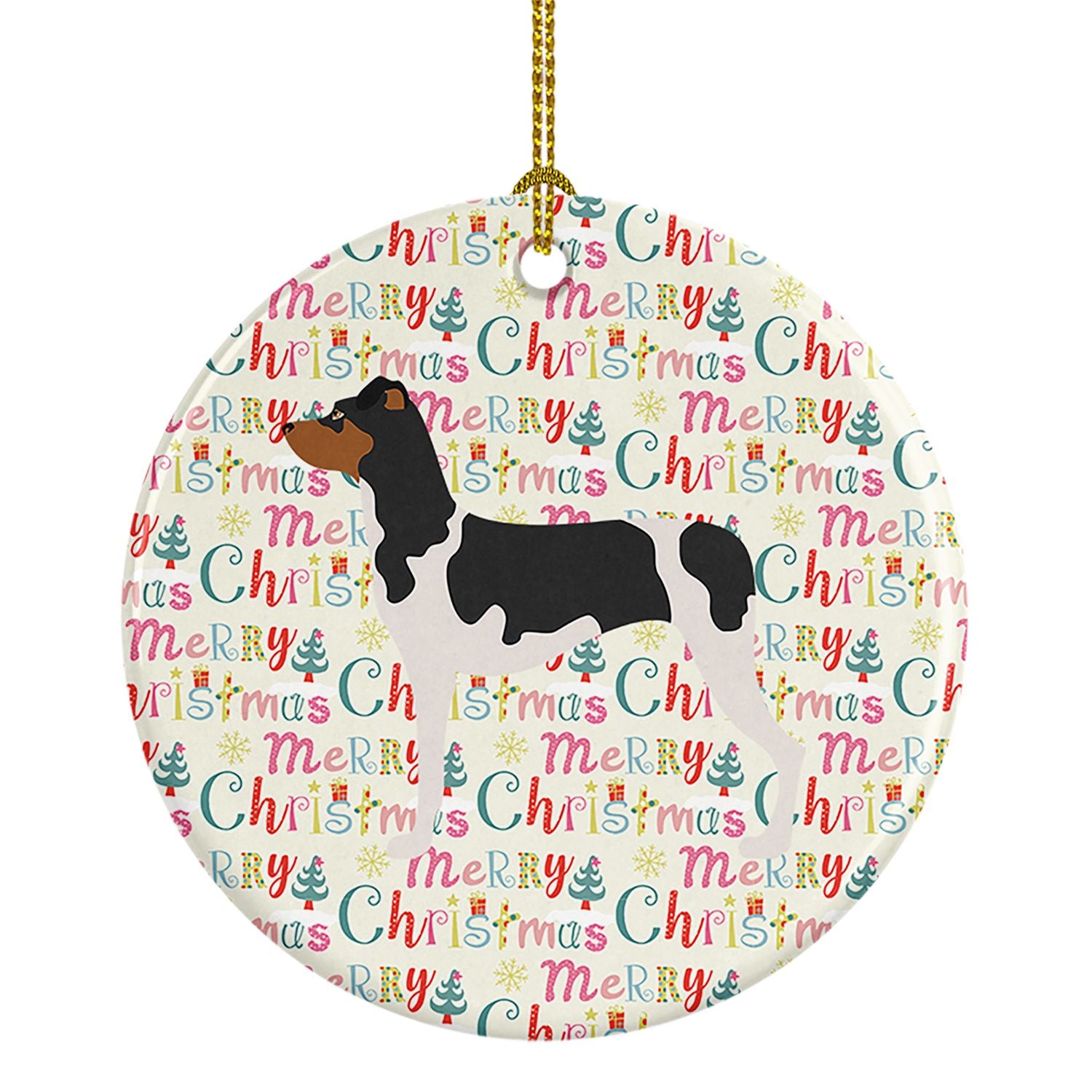 Brazilian Terrier Merry Christmas Ceramic Ornament Christmas Tree Hanging Decorations for Home Christmas Holiday, Party, Gift, 3