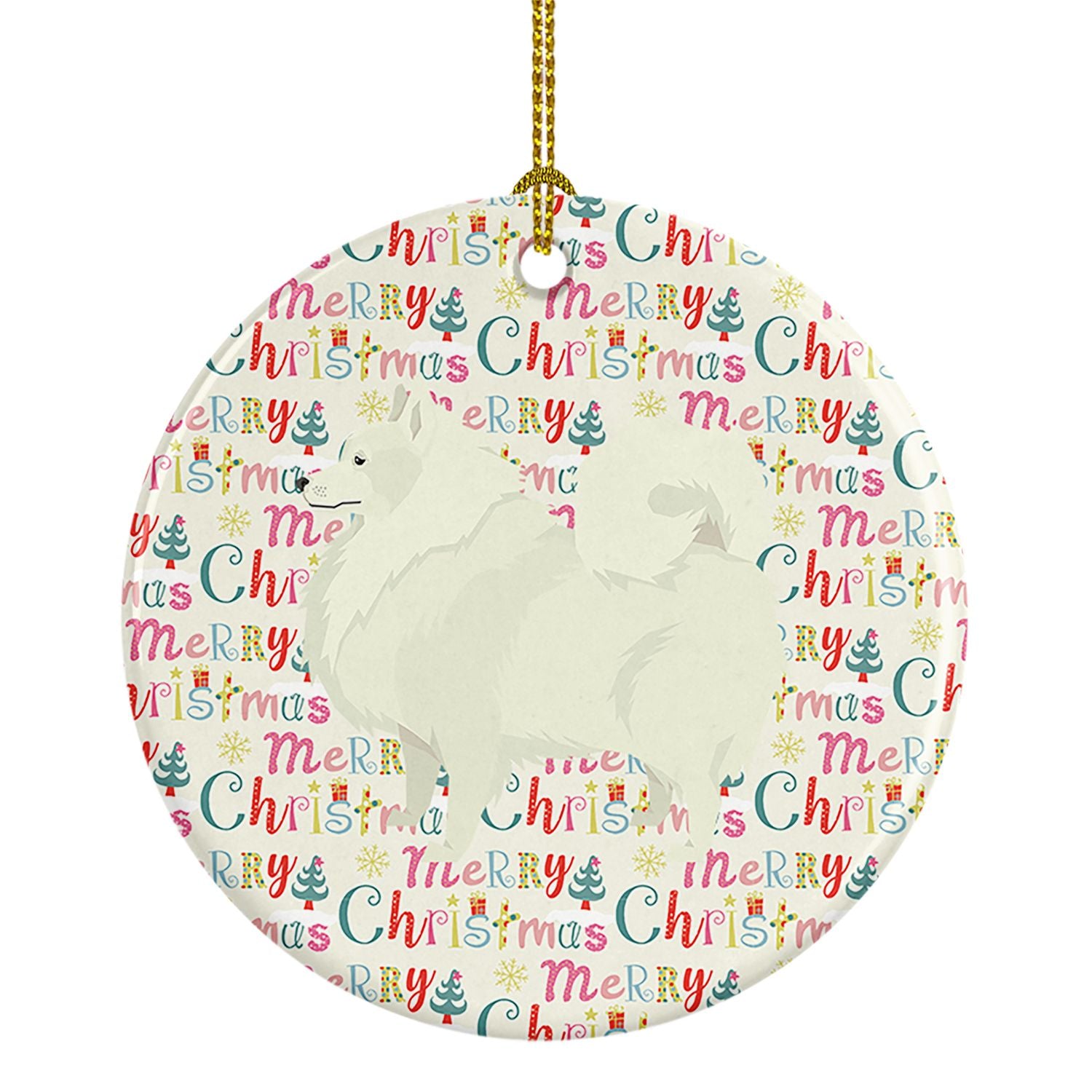Spitz Merry Christmas Ceramic Ornament Christmas Tree Hanging Decorations for Home Christmas Holiday, Party, Gift, 3 in, Multico