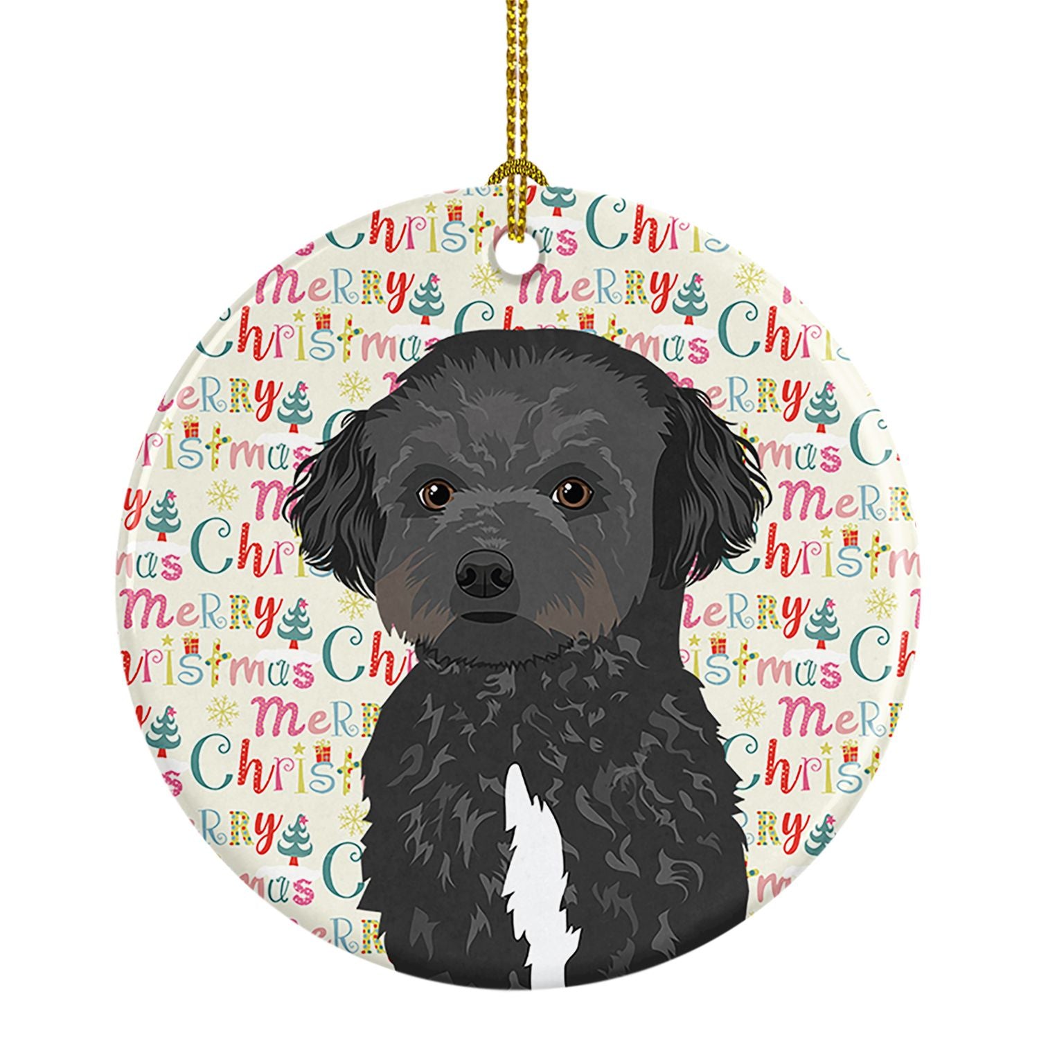 Doodle Black and White #1 Christmas Ceramic Ornament Christmas Tree Hanging Decorations for Home Christmas Holiday, Party, Gift,