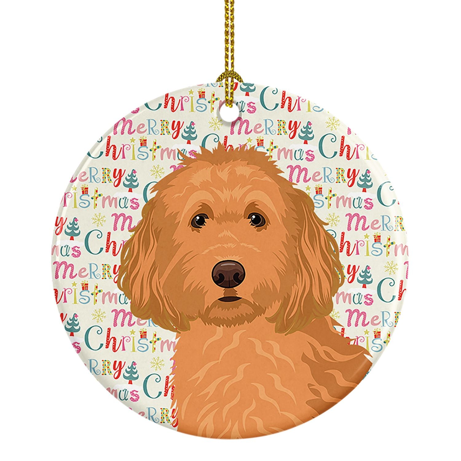 Doodle Red #1 Christmas Ceramic Ornament Christmas Tree Hanging Decorations for Home Christmas Holiday, Party, Gift, 3 in, Multi