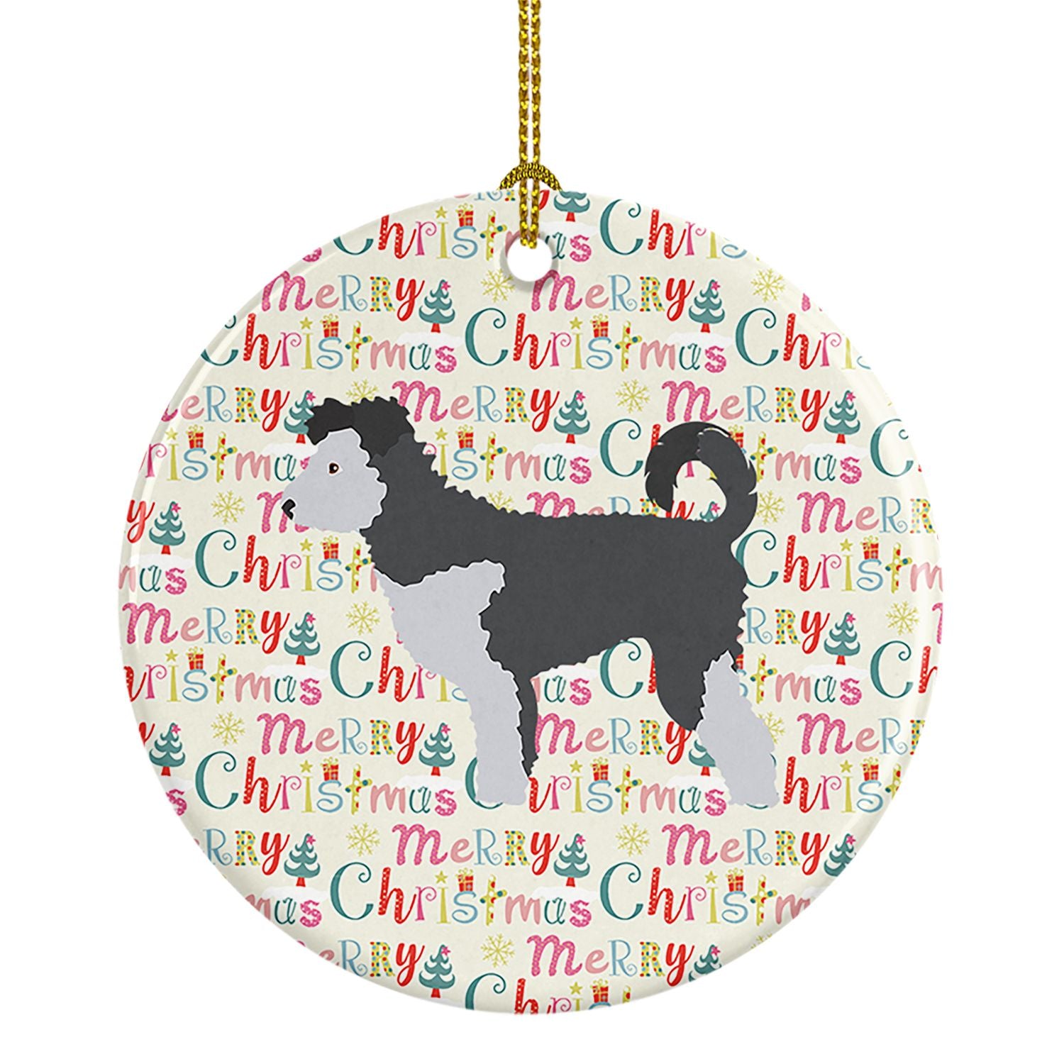 Pumi Merry Christmas Ceramic Ornament Christmas Tree Hanging Decorations for Home Christmas Holiday, Party, Gift, 3 in, Multicol