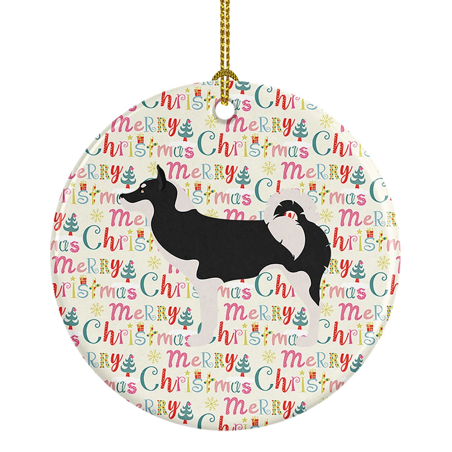 Greenland Dog Merry Christmas Ceramic Ornament Christmas Tree Hanging Decorations for Home Christmas Holiday, Party, Gift, 3 in,