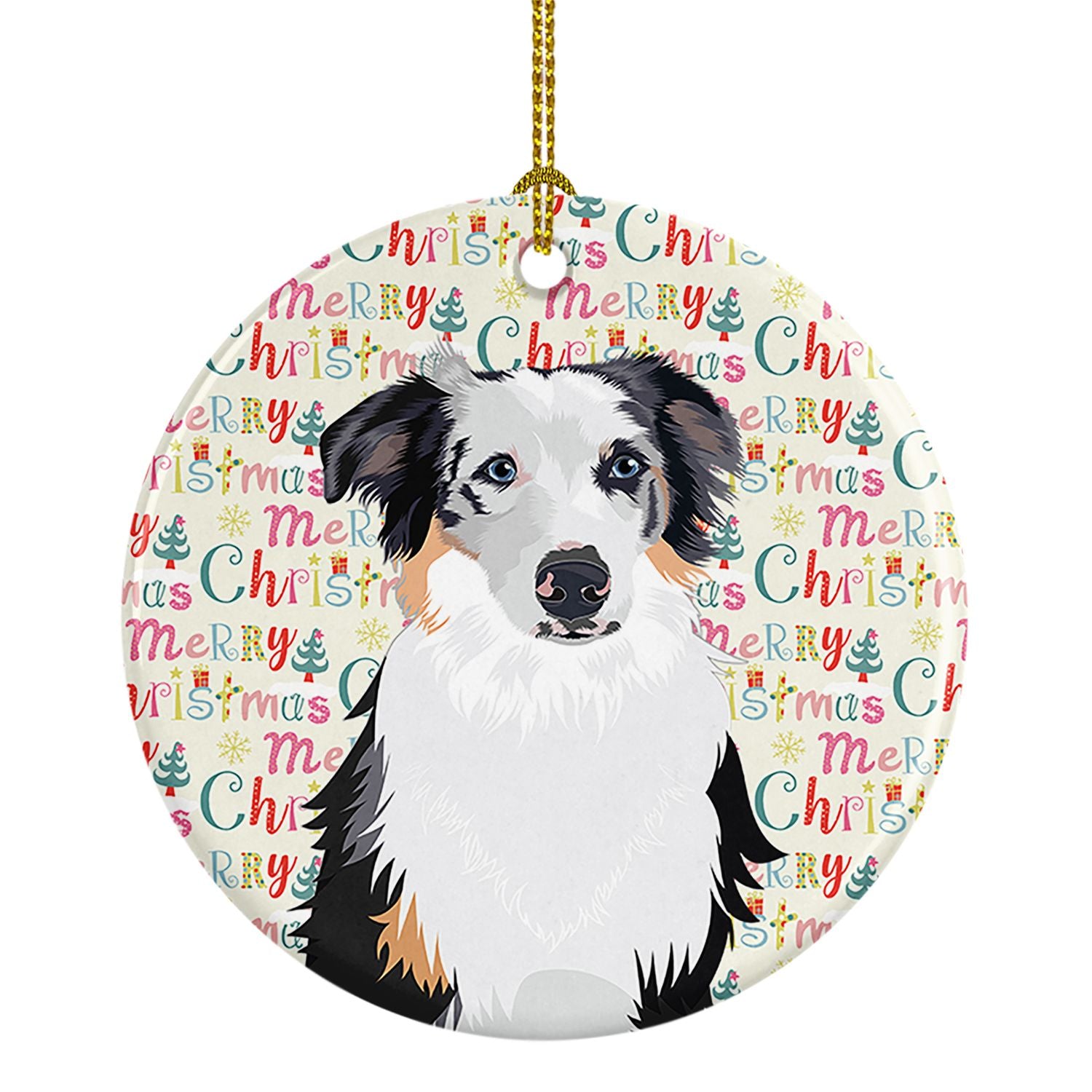 Australian Shepherd Blue Merle #1 Christmas Ceramic Ornament Christmas Tree Hanging Decorations for Home Christmas Holiday, Part