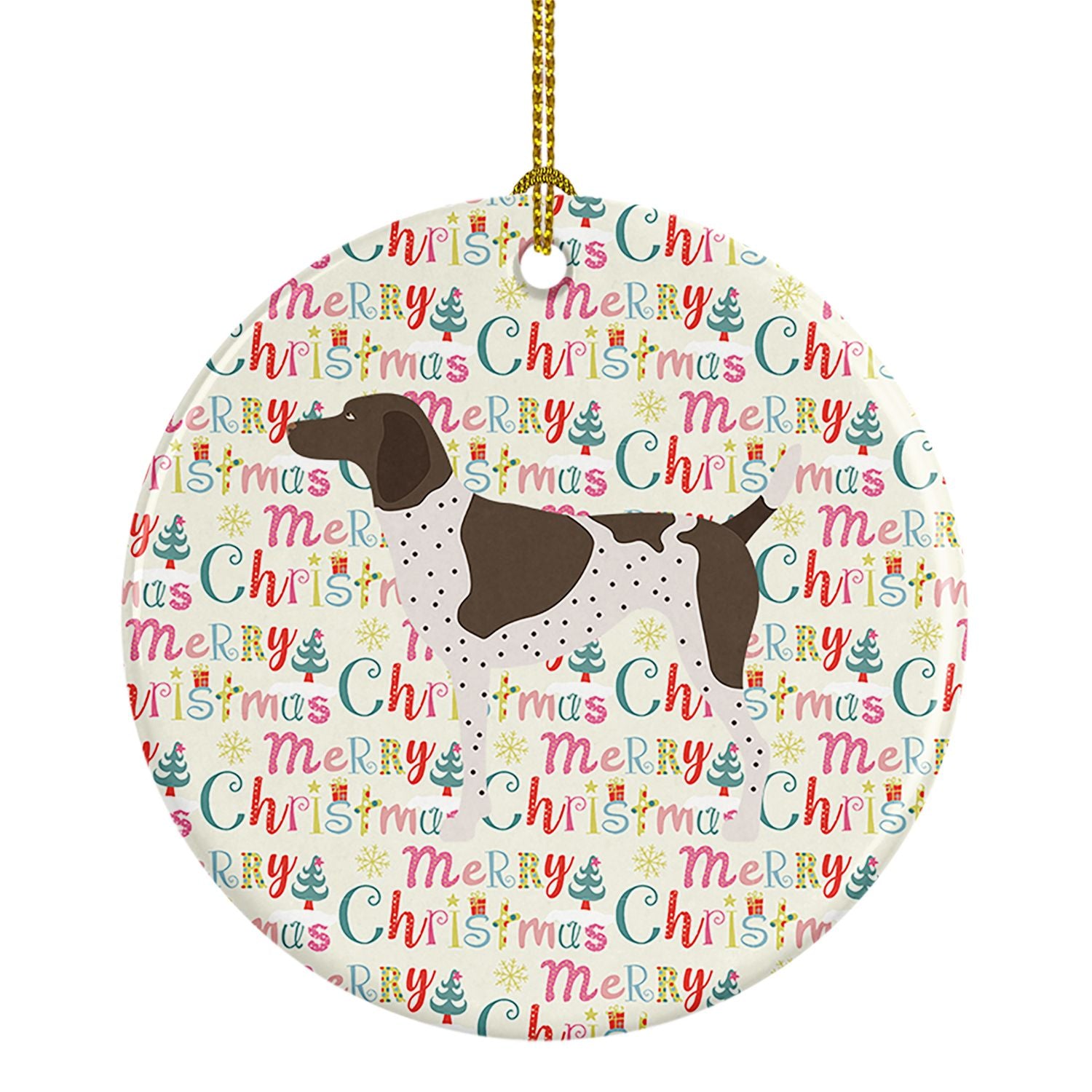 German Shorthaired Pointer Merry Christmas Ceramic Ornament Christmas Tree Hanging Decorations for Home Christmas Holiday, Party