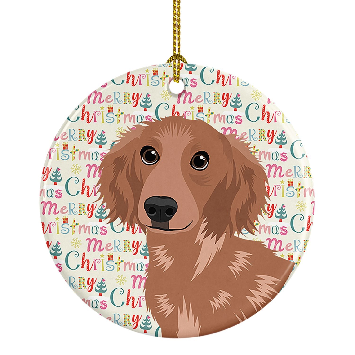 Chihuahua Red #2 Christmas Ceramic Ornament Christmas Tree Hanging Decorations for Home Christmas Holiday, Party, Gift, 3 in, Mu