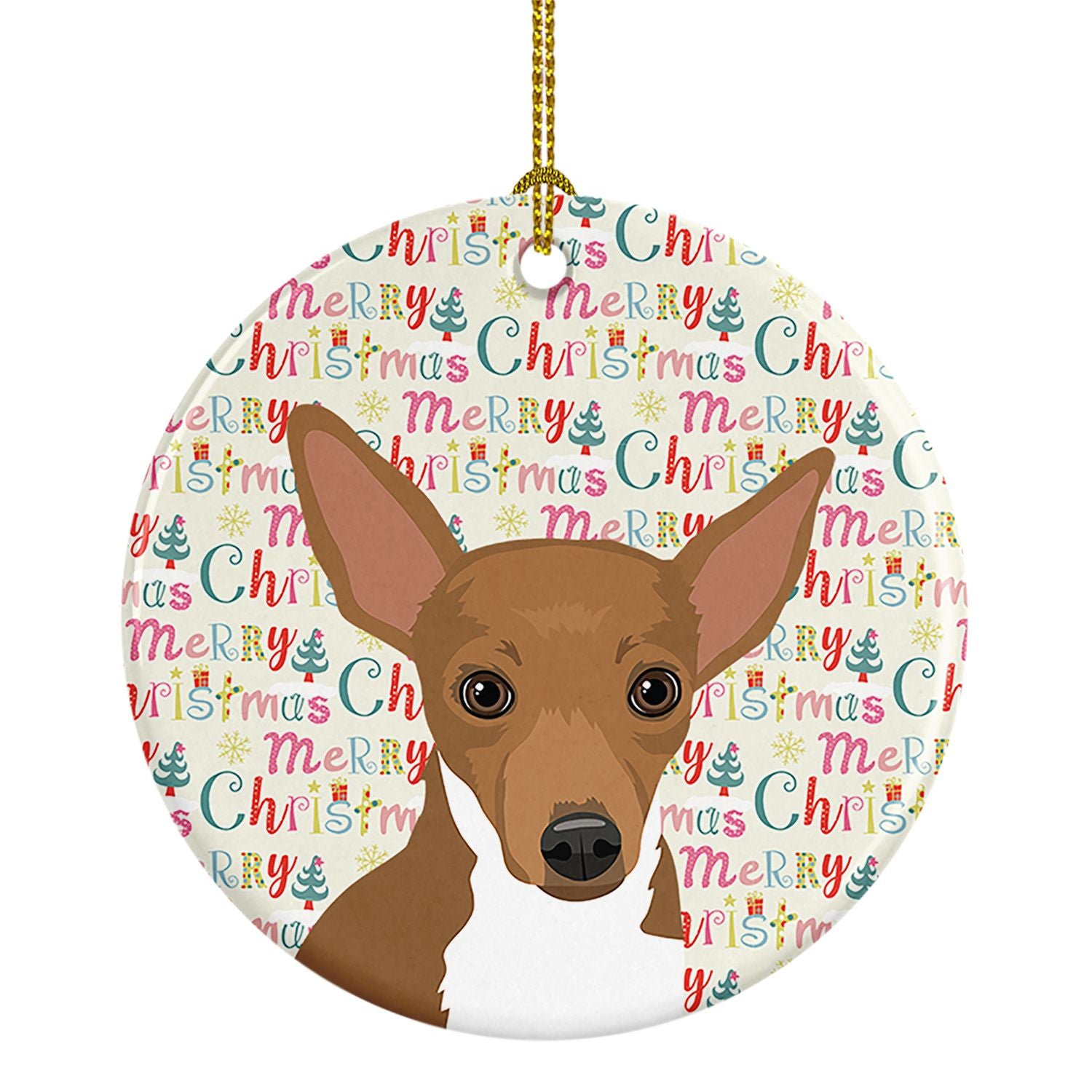 Chihuahua Chocolate and White #1 Christmas Ceramic Ornament Christmas Tree Hanging Decorations for Home Christmas Holiday, Party