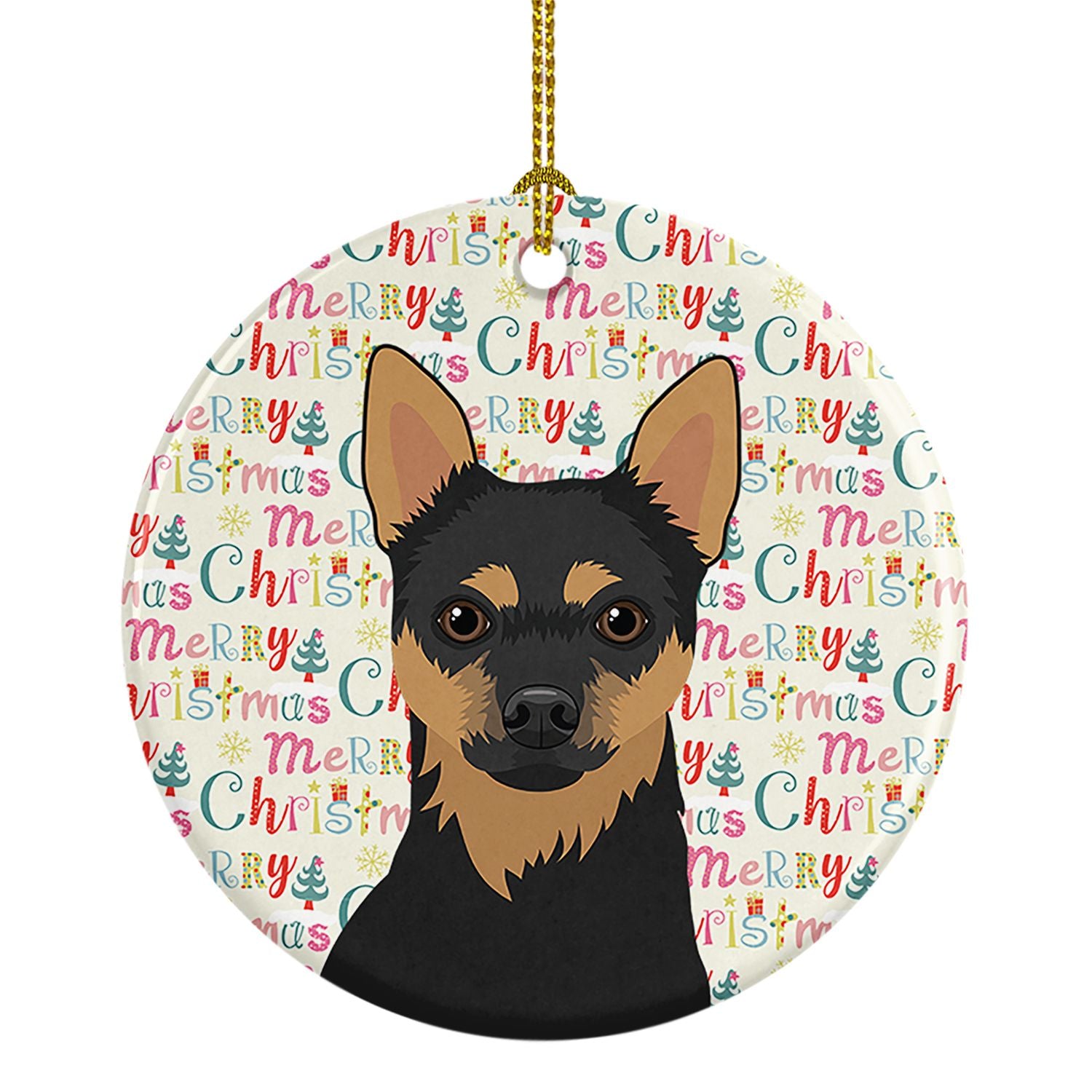 Chihuahua Black and Tan #1 Christmas Ceramic Ornament Christmas Tree Hanging Decorations for Home Christmas Holiday, Party, Gift