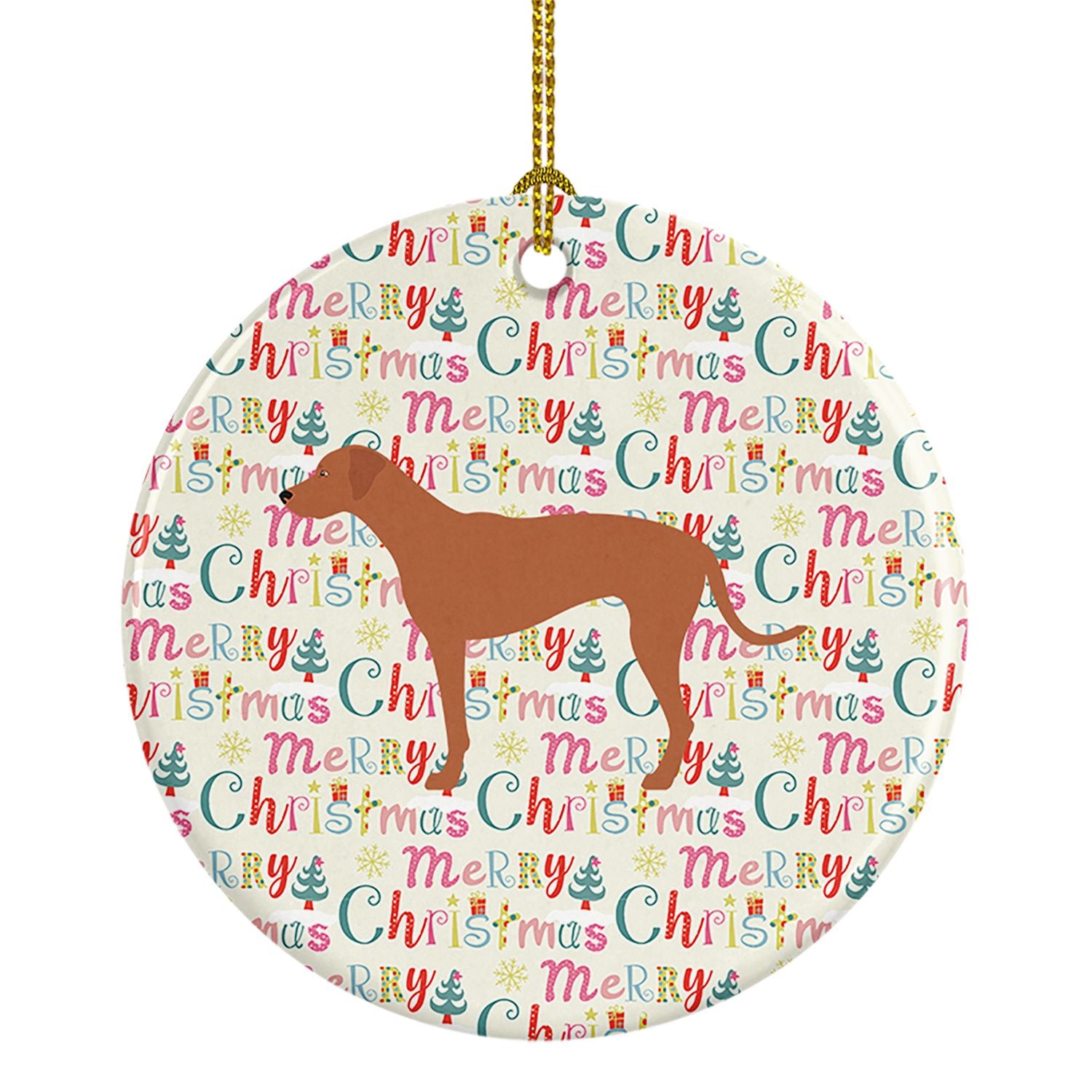 Rhodesian Ridgeback Merry Christmas Ceramic Ornament Christmas Tree Hanging Decorations for Home Christmas Holiday, Party, Gift,