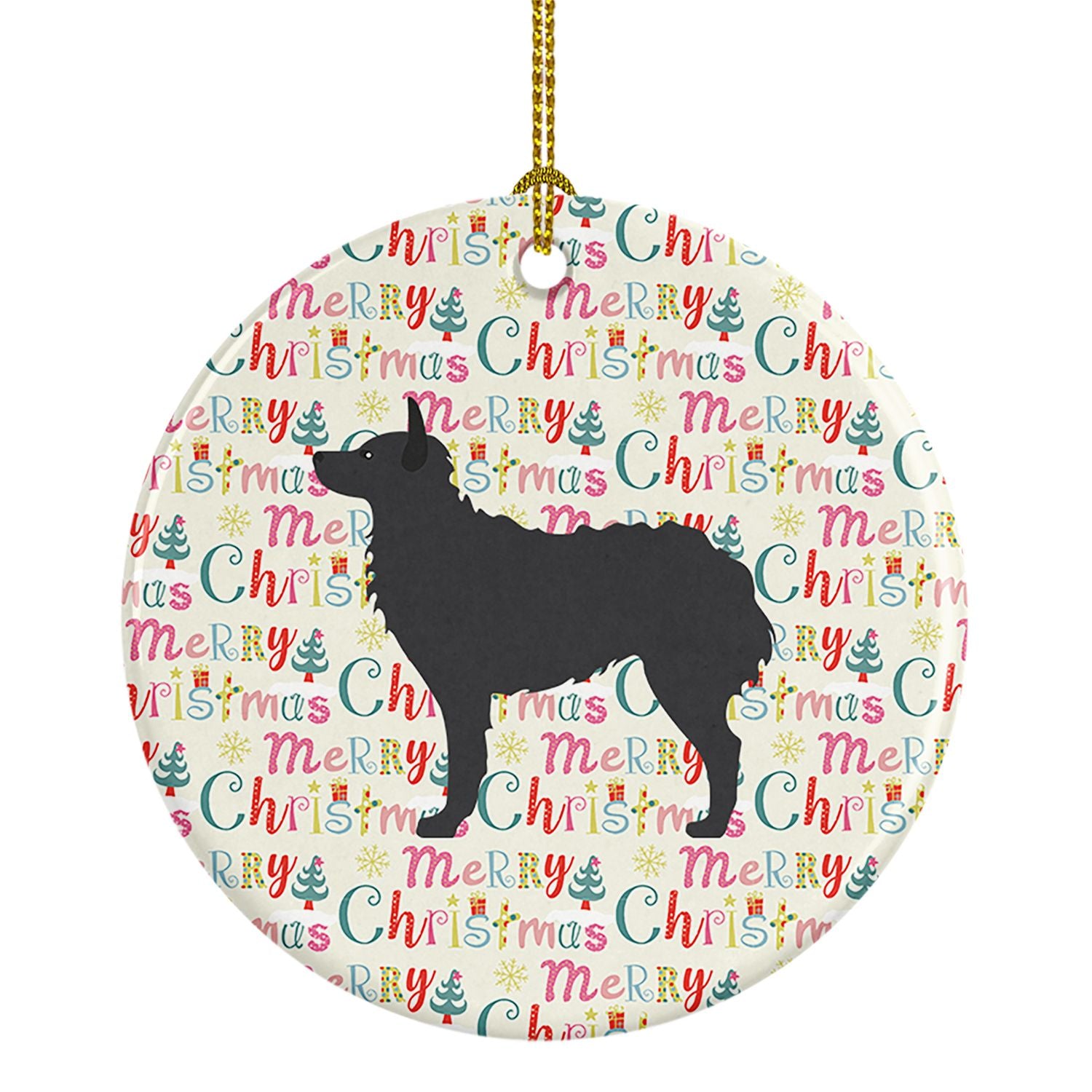 Croatian Sheepdog Merry Christmas Ceramic Ornament Christmas Tree Hanging Decorations for Home Christmas Holiday, Party, Gift, 3