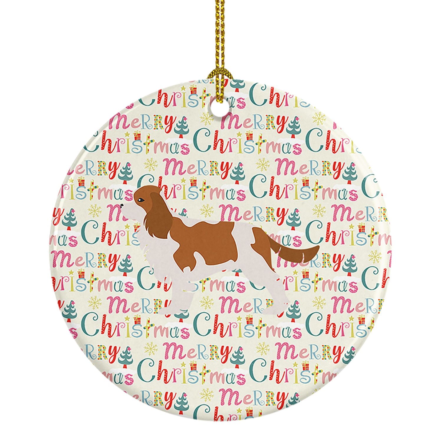 Cavalier King Charles Spaniel Merry Christmas Ceramic Ornament Christmas Tree Hanging Decorations for Home Christmas Holiday, Pa