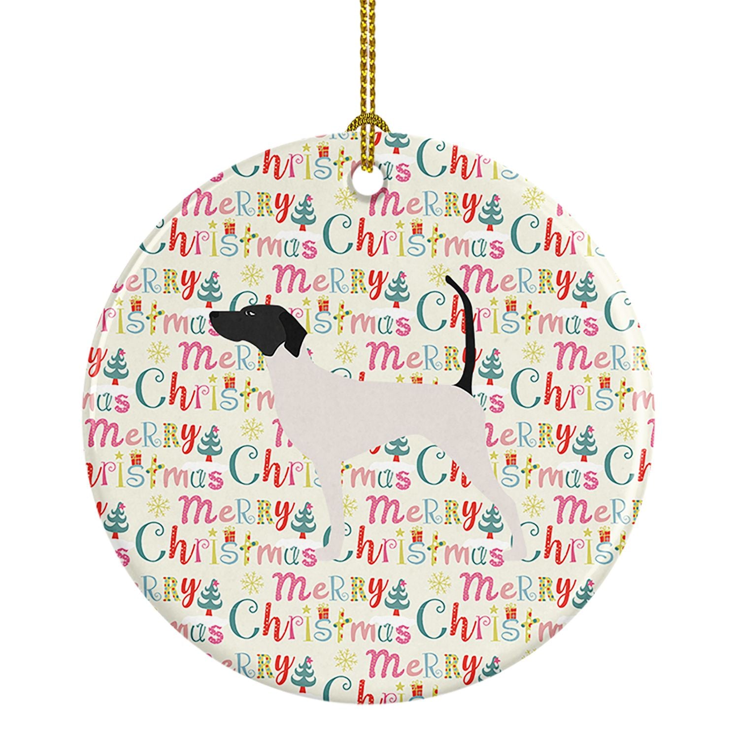 English Pointer Merry Christmas Ceramic Ornament Christmas Tree Hanging Decorations for Home Christmas Holiday, Party, Gift, 3 i