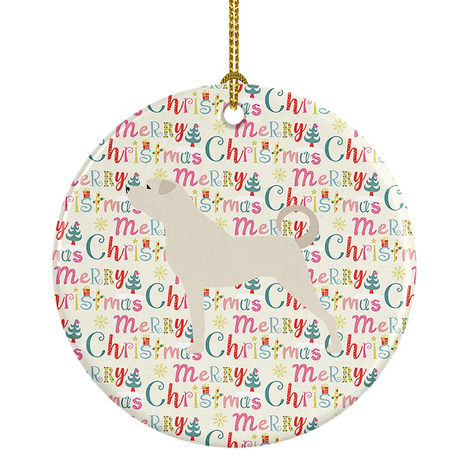 Anatolian Shepherd Merry Christmas Ceramic Ornament Christmas Tree Hanging Decorations for Home Christmas Holiday, Party, Gift, 
