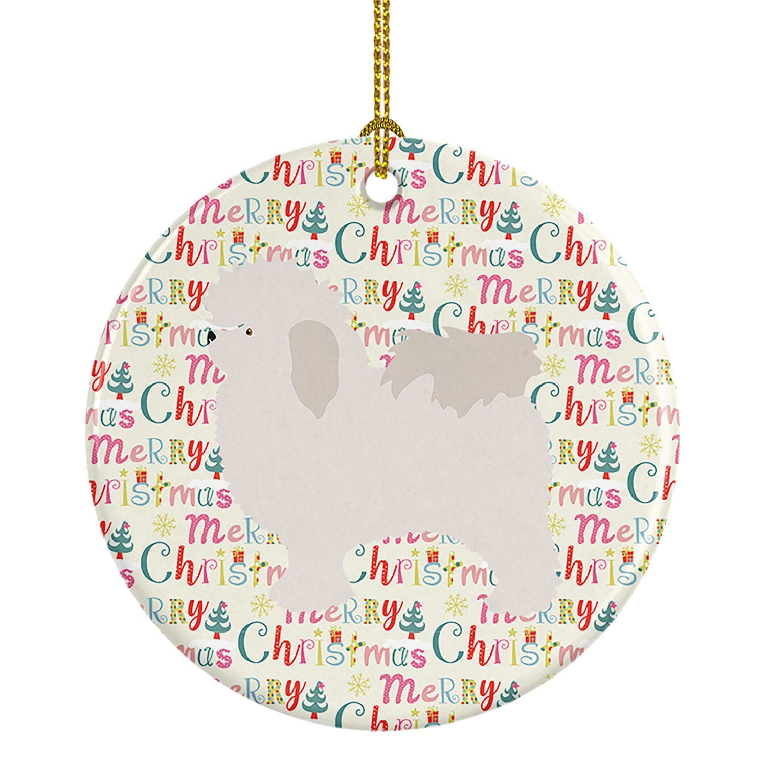 Bolognese Merry Christmas Ceramic Ornament Christmas Tree Hanging Decorations for Home Christmas Holiday, Party, Gift, 3 in, Mul