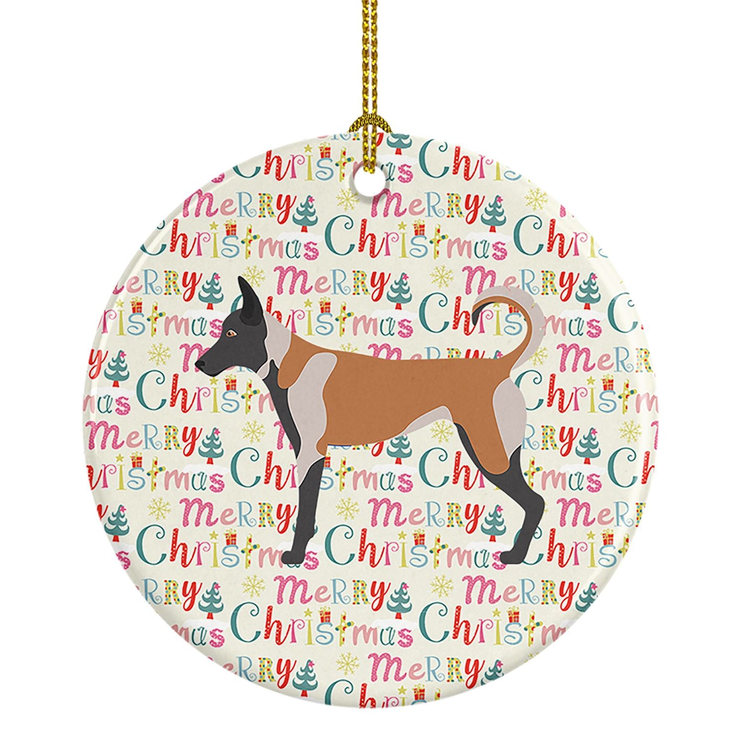 Belgian Malinois Merry Christmas Ceramic Ornament Christmas Tree Hanging Decorations for Home Christmas Holiday, Party, Gift, 3 