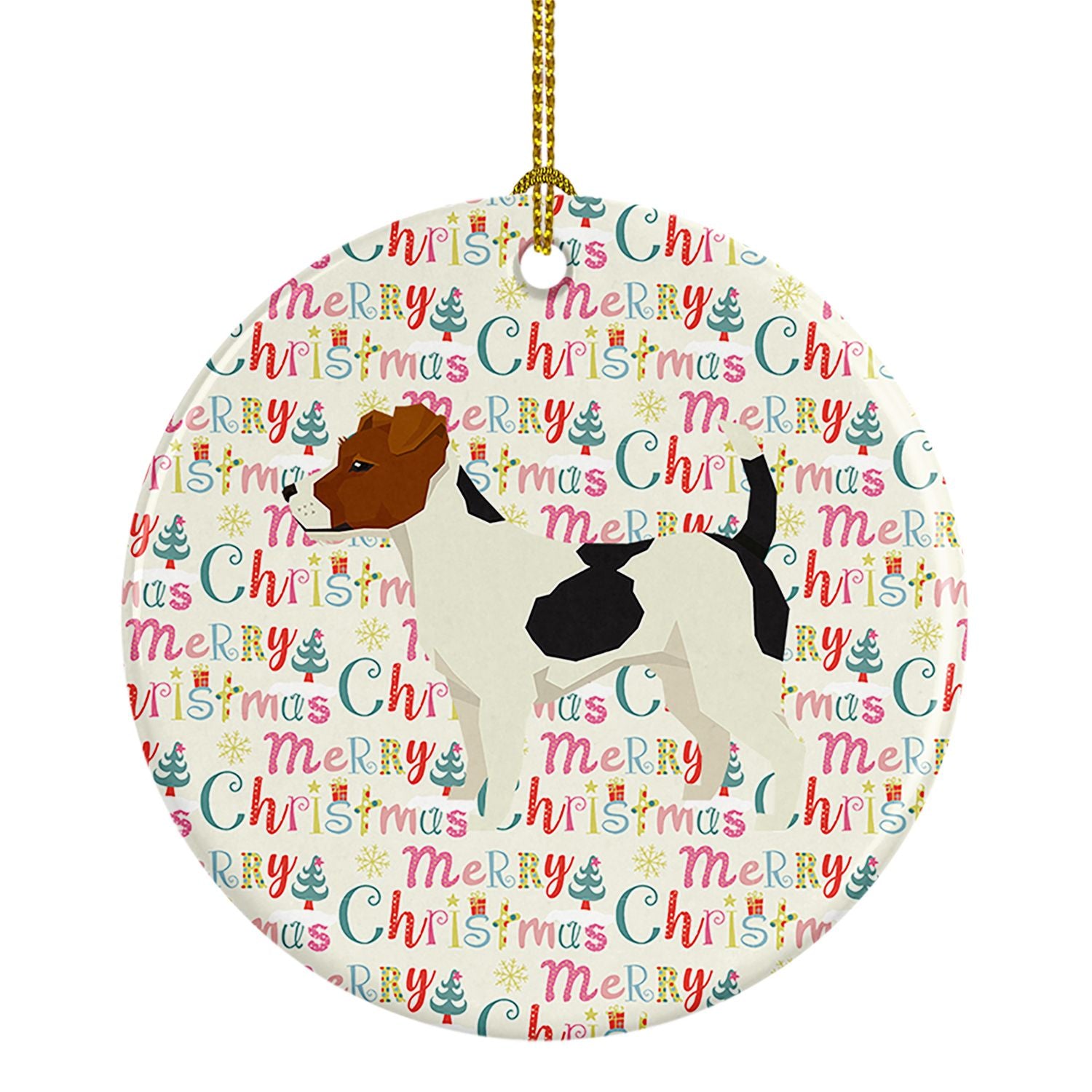 Jack Russell Terrier Merry Christmas Ceramic Ornament Christmas Tree Hanging Decorations for Home Christmas Holiday, Party, Gift