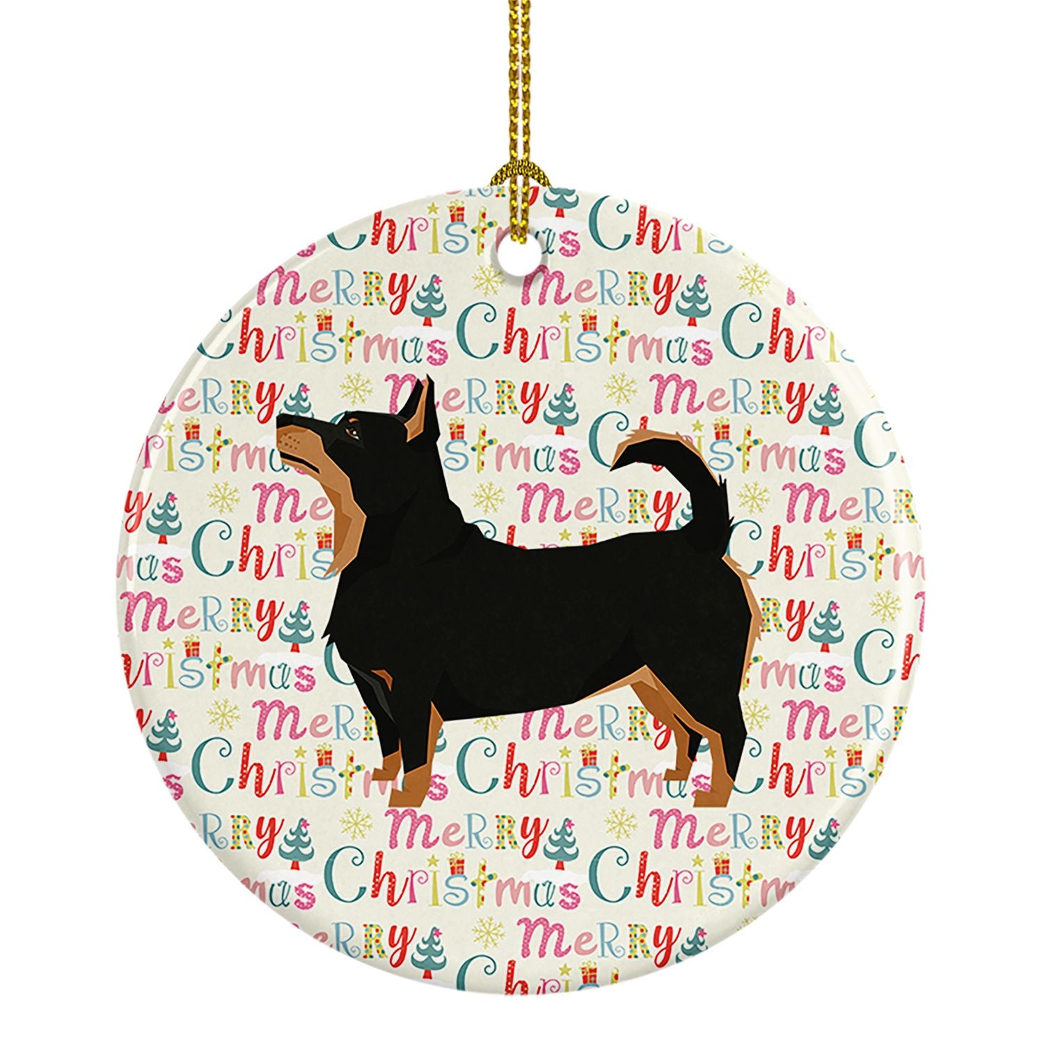 Lancashire Terrier Merry Christmas Ceramic Ornament Christmas Tree Hanging Decorations for Home Christmas Holiday, Party, Gift, 