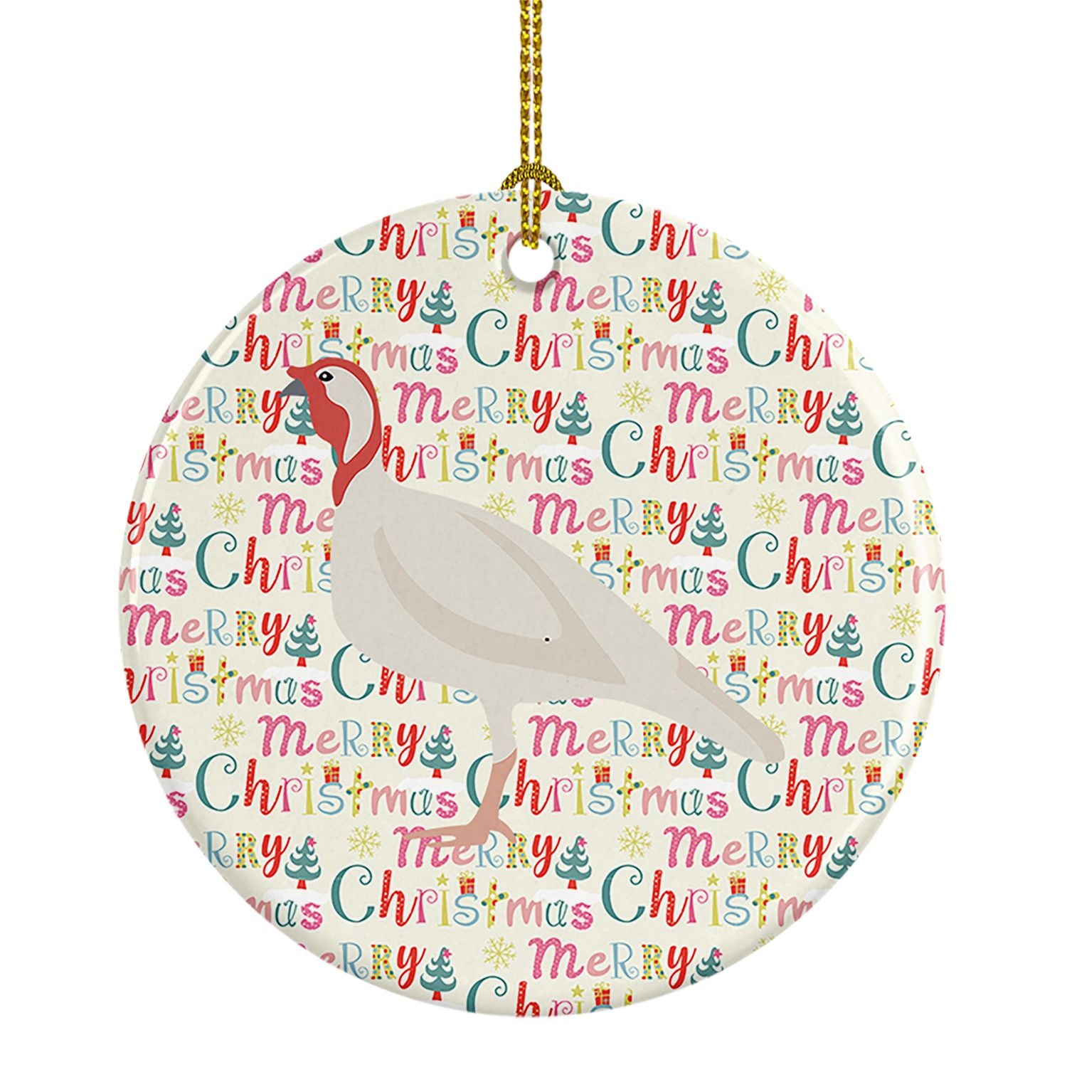 Beltsville Small White Turkey Hen Christmas Ceramic Ornament Christmas Tree Hanging Decorations for Home Christmas Holiday, Part