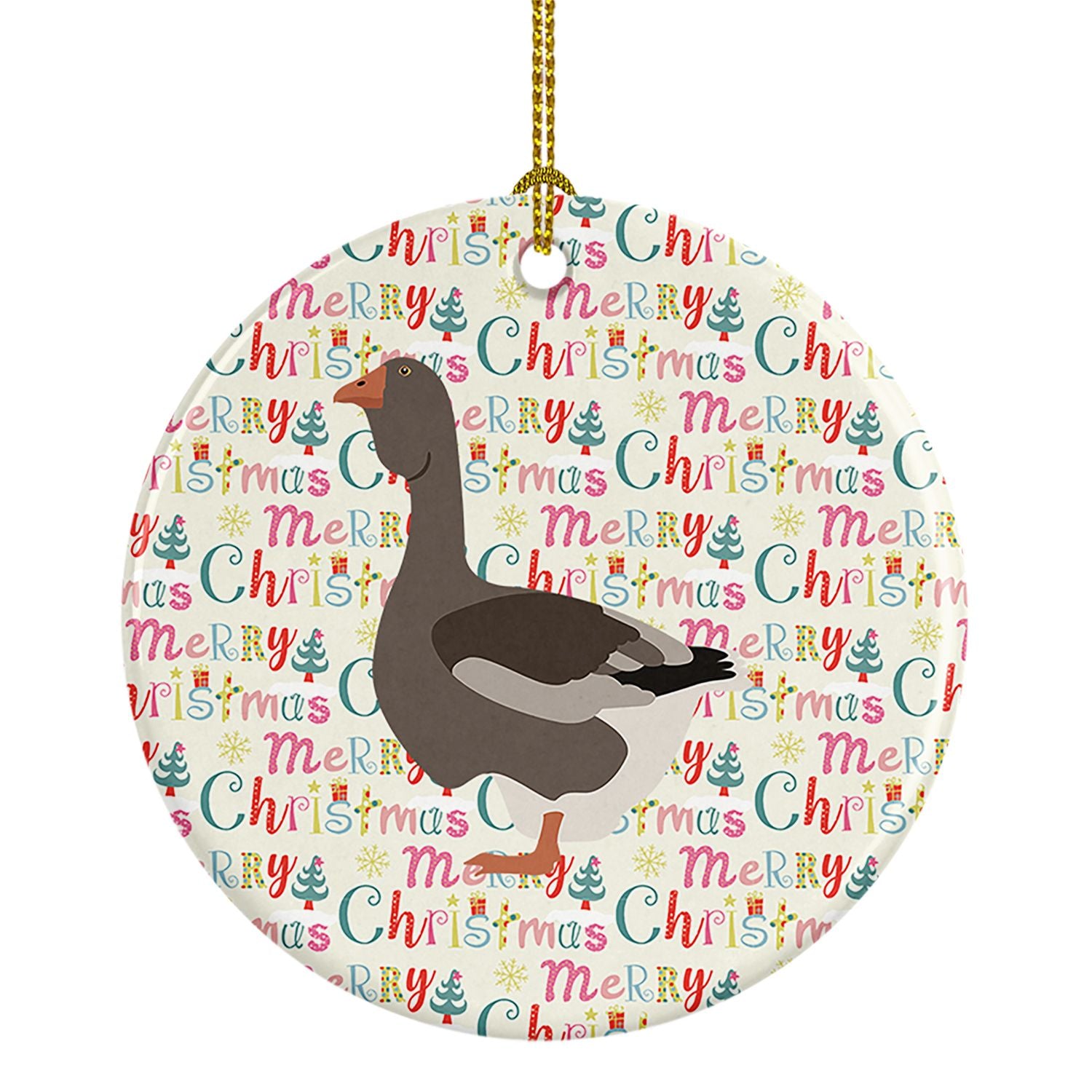 Toulouse Goose Christmas Ceramic Ornament Christmas Tree Hanging Decorations for Home Christmas Holiday, Party, Gift, 3 in, Mult