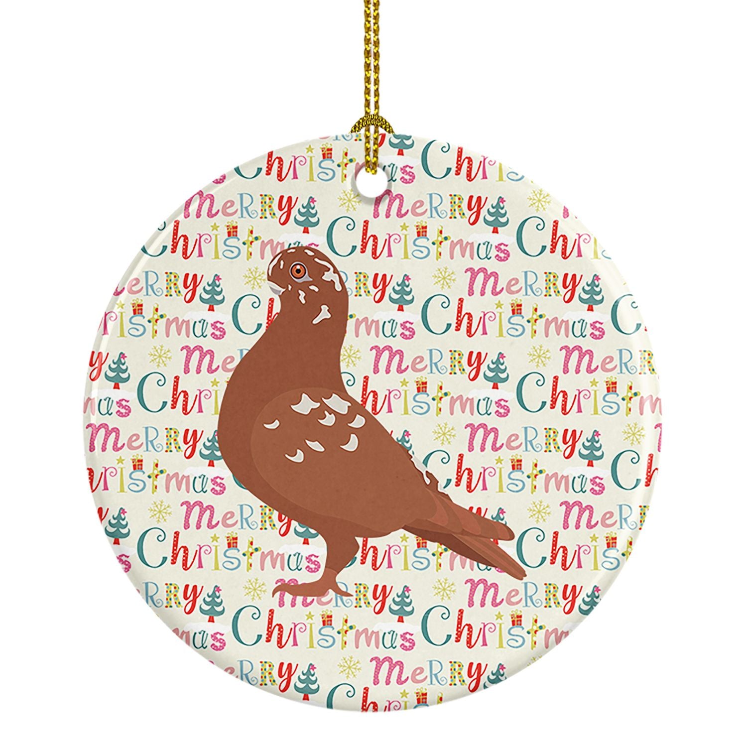 African Owl Pigeon Christmas Ceramic Ornament Christmas Tree Hanging Decorations for Home Christmas Holiday, Party, Gift, 3 in, 