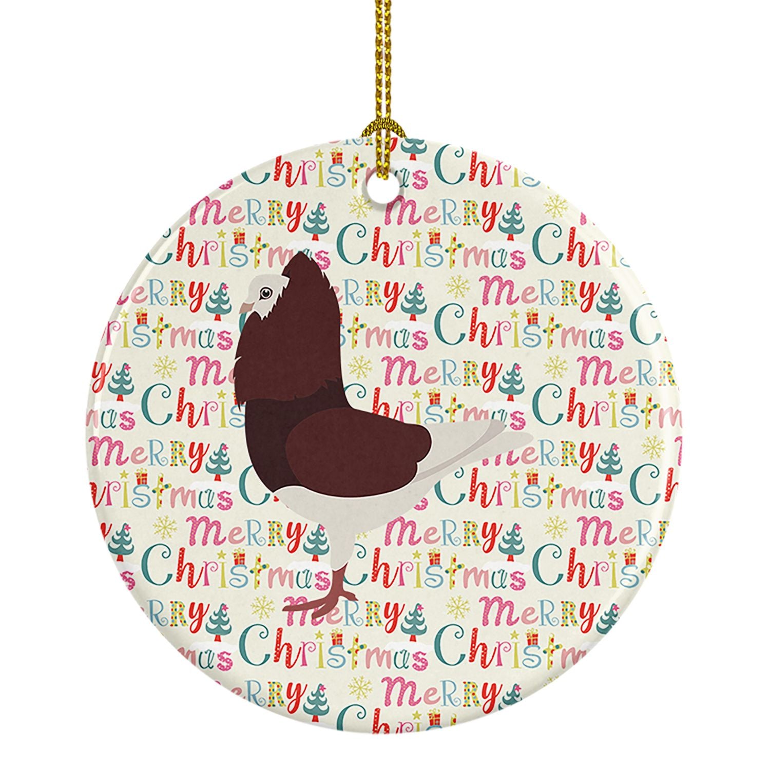 Capuchin Red Pigeon Christmas Ceramic Ornament Christmas Tree Hanging Decorations for Home Christmas Holiday, Party, Gift, 3 in,