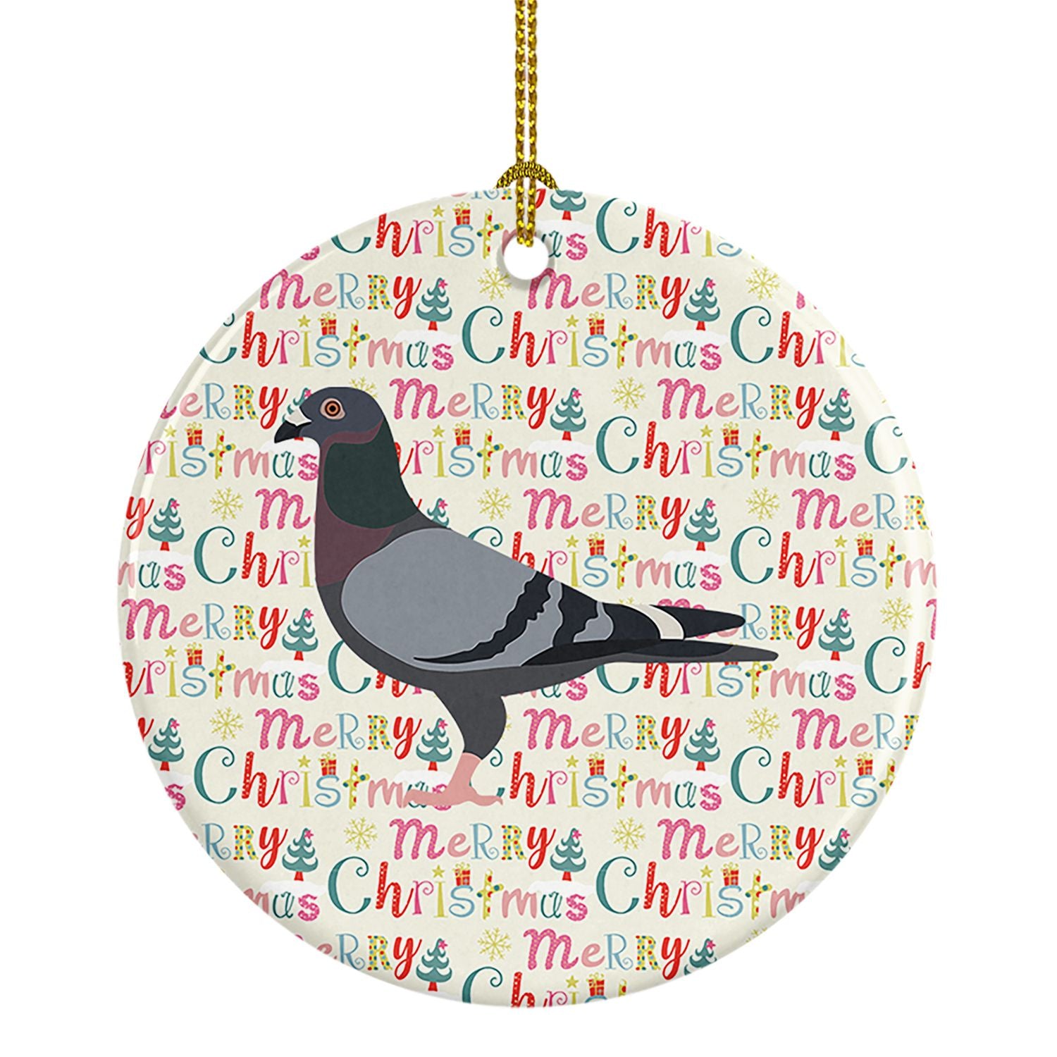 Racing Pigeon Christmas Ceramic Ornament Christmas Tree Hanging Decorations for Home Christmas Holiday, Party, Gift, 3 in, Multi