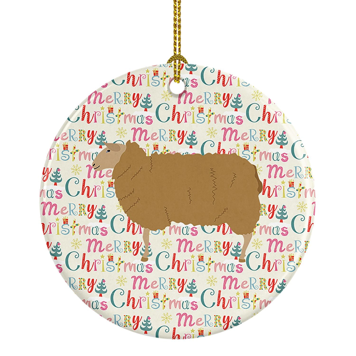 East Friesian Sheep Christmas Ceramic Ornament Christmas Tree Hanging Decorations for Home Christmas Holiday, Party, Gift, 3 in,
