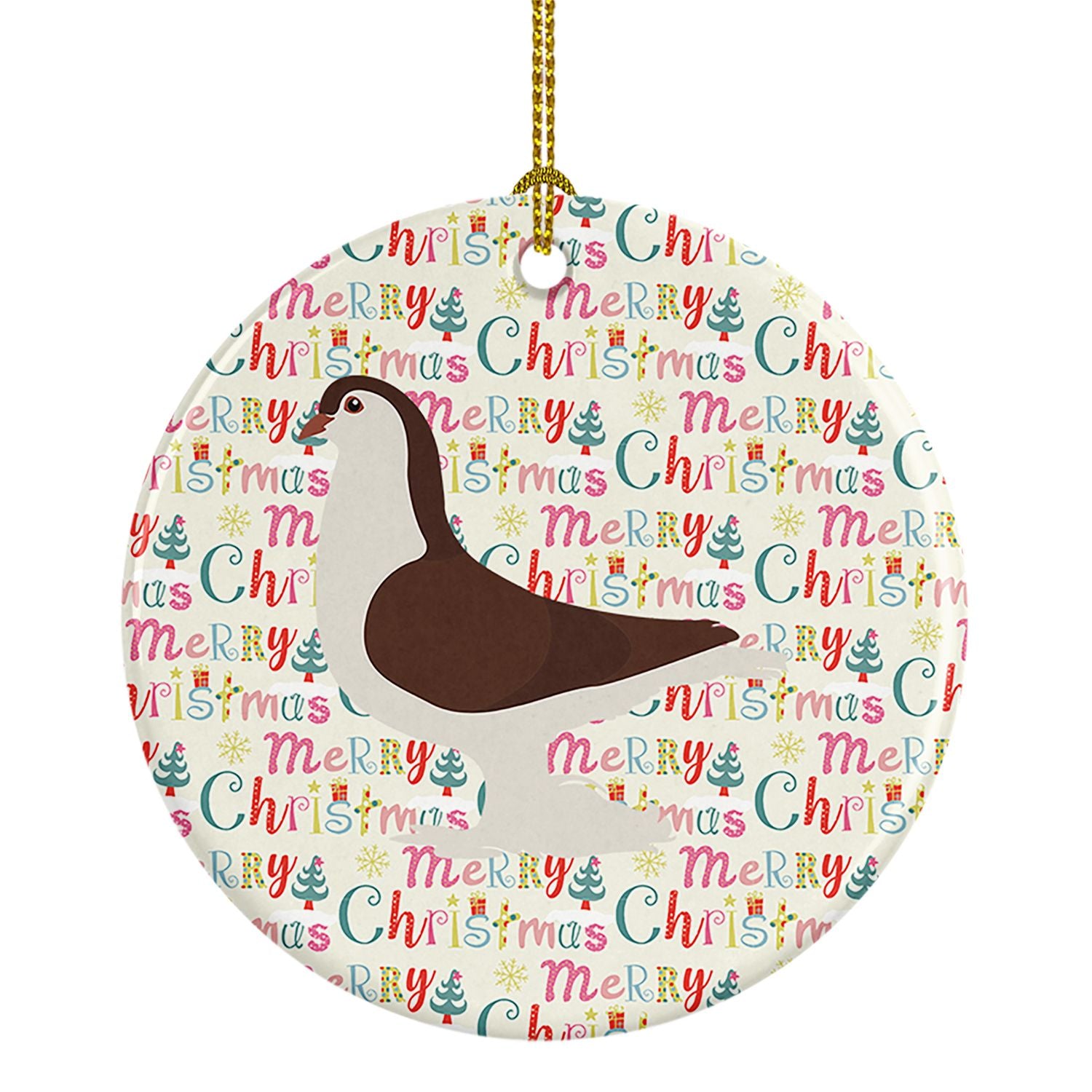 Large Pigeon Christmas Ceramic Ornament Christmas Tree Hanging Decorations for Home Christmas Holiday, Party, Gift, 3 in, Multic