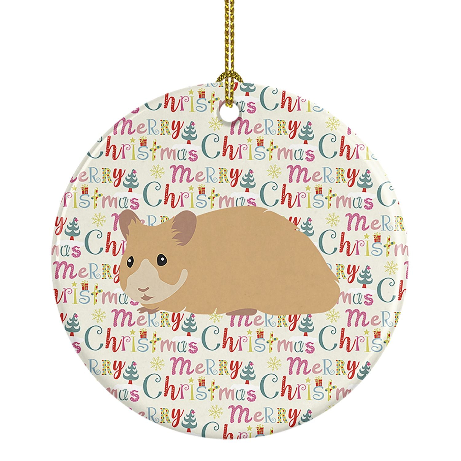 Syrian Golden Hamster Christmas Ceramic Ornament Christmas Tree Hanging Decorations for Home Christmas Holiday, Party, Gift, 3 i