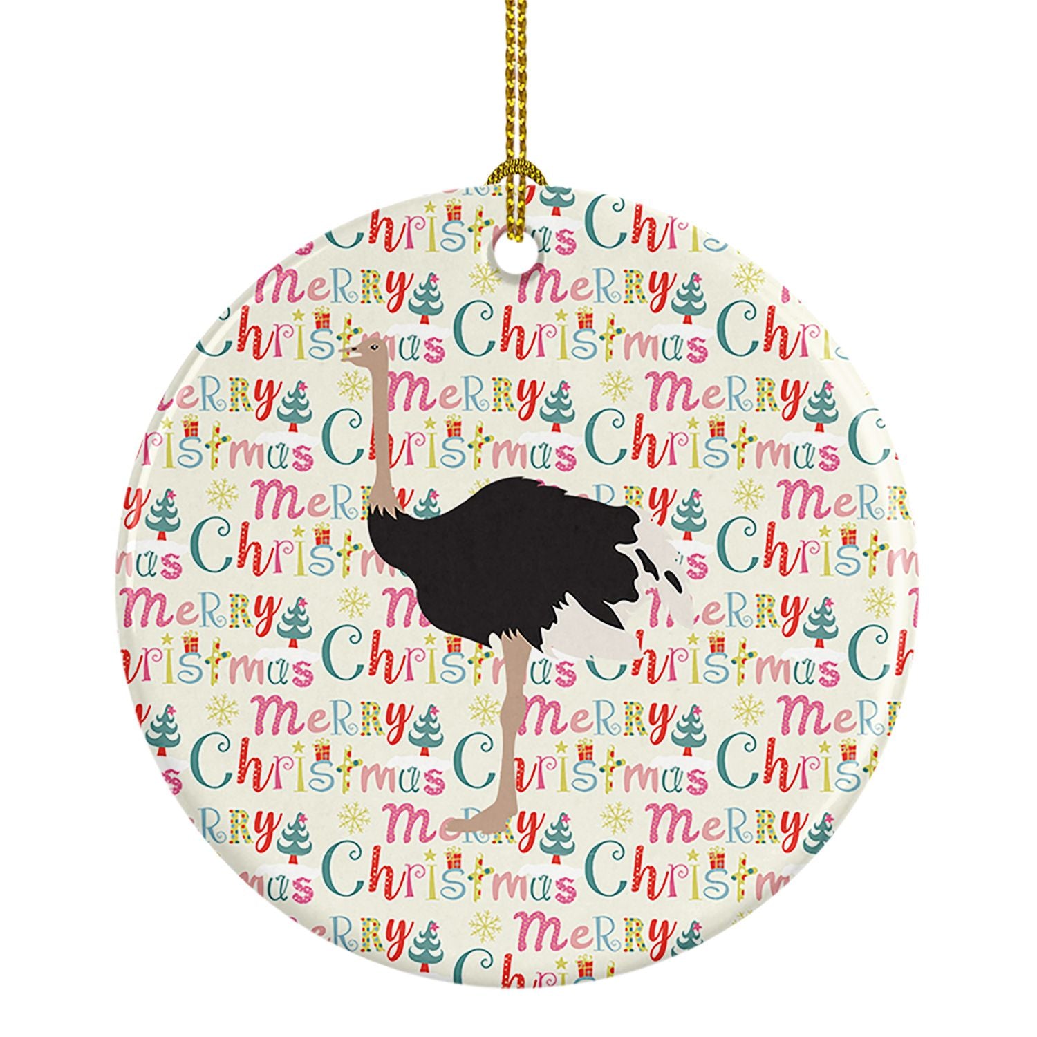 Common Ostrich Christmas Ceramic Ornament Christmas Tree Hanging Decorations for Home Christmas Holiday, Party, Gift, 3 in, Mult