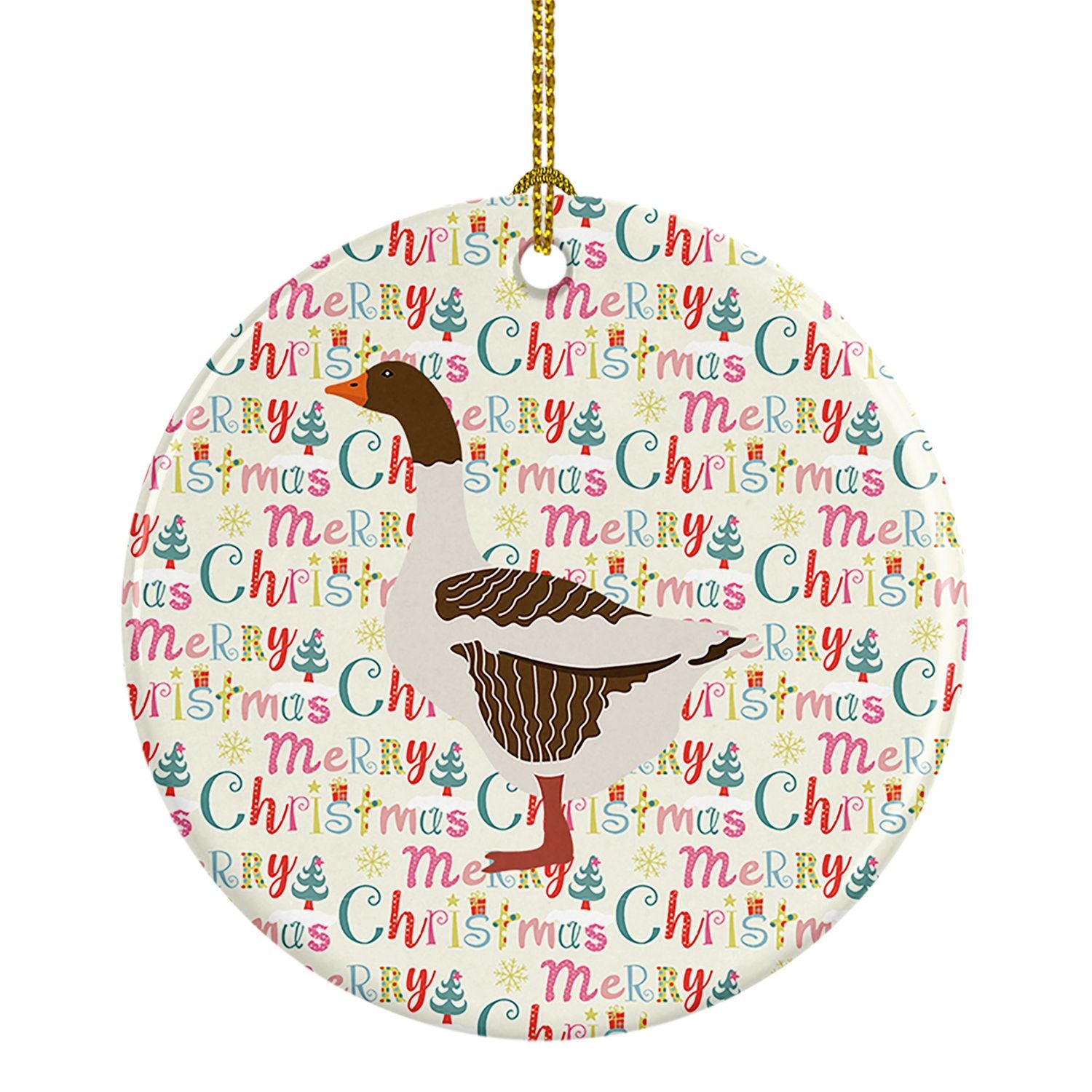 Pomeranian Rogener Goose Christmas Ceramic Ornament Christmas Tree Hanging Decorations for Home Christmas Holiday, Party, Gift, 