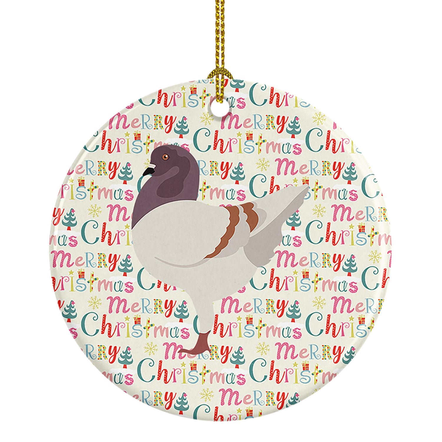 German Modena Pigeon Christmas Ceramic Ornament Christmas Tree Hanging Decorations for Home Christmas Holiday, Party, Gift, 3 in