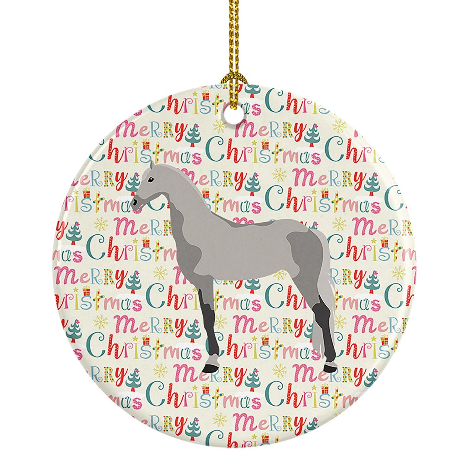 Orlov Trotter Horse Christmas Ceramic Ornament Christmas Tree Hanging Decorations for Home Christmas Holiday, Party, Gift, 3 in,